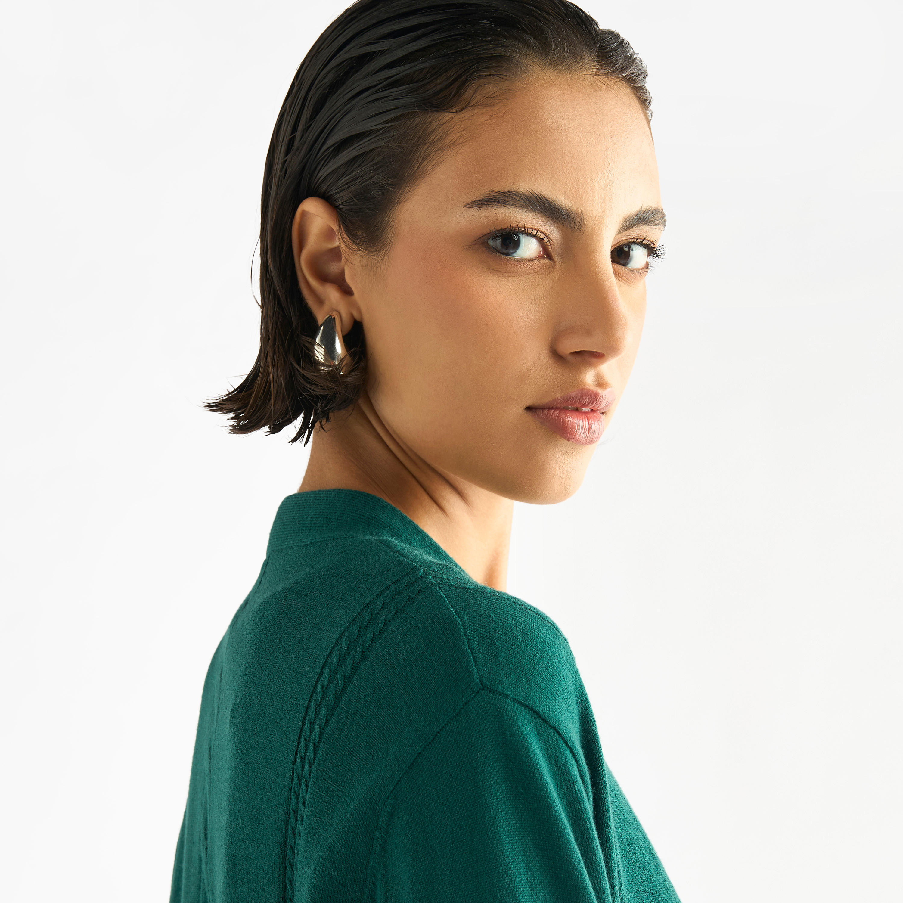 كارديجان بارز الملمس بأكمام طويلة وجيوب-women-winterwear-cardigansandjumpers-cardigans-image-4
