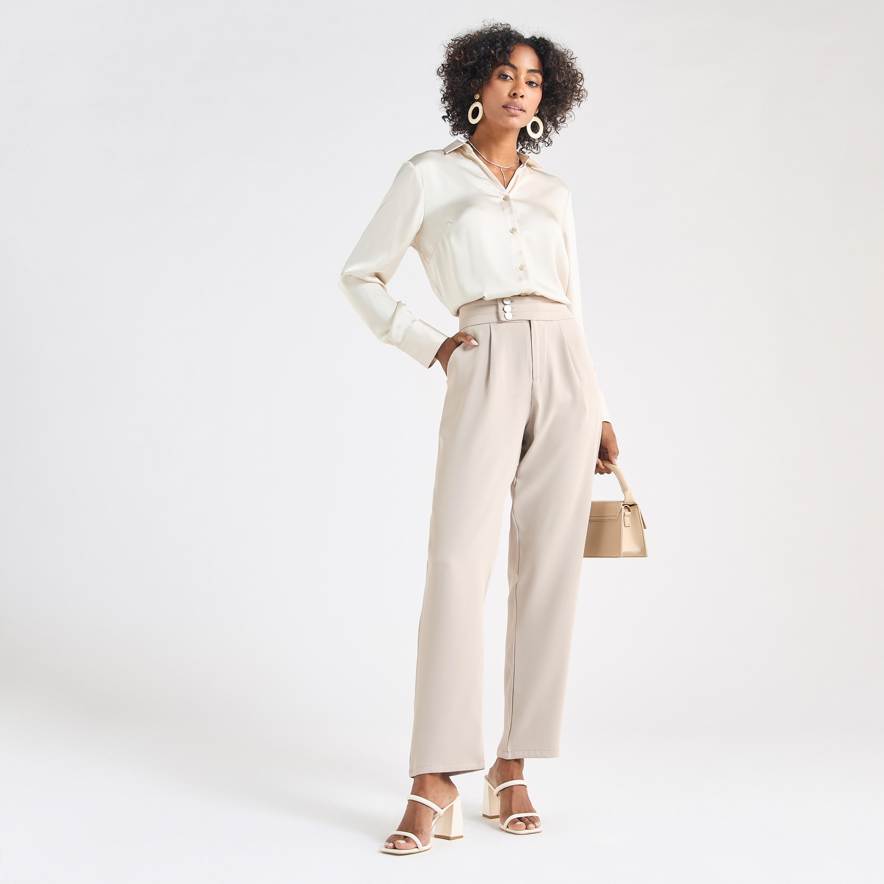 بنطلون سادة بقصّة مستقيمة وجيوب-women-clothing-bottoms-trousers-image-3