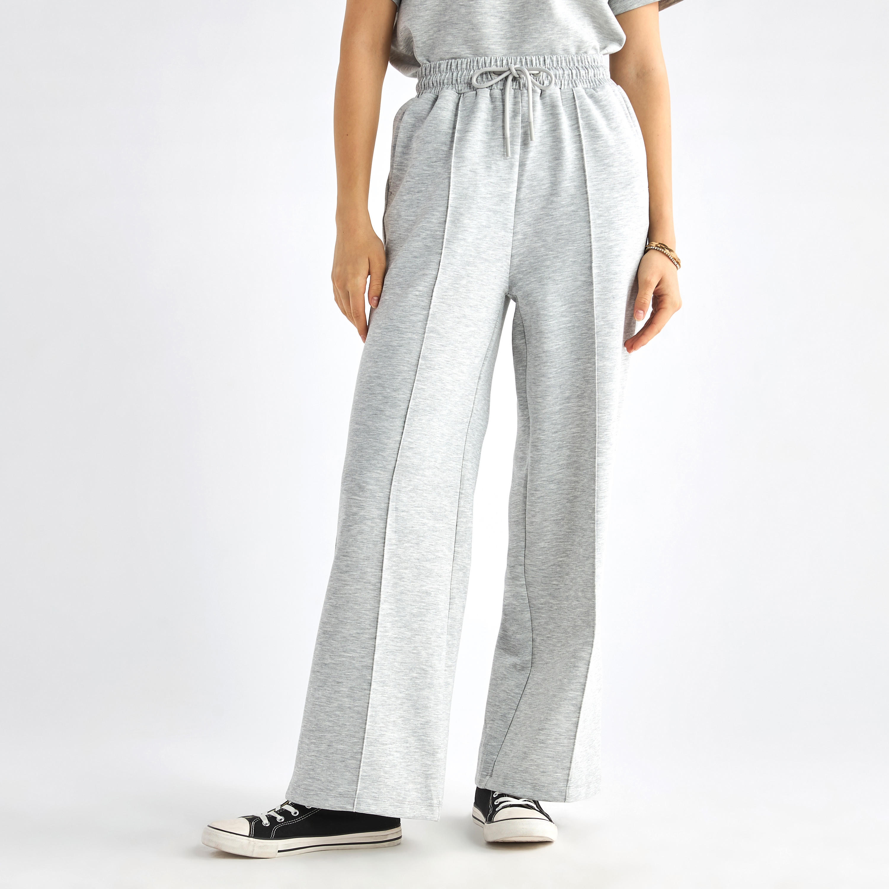 طقم بنطلون وتيشيرت بياقة ضيقة-women-clothing-coordsets-image-13