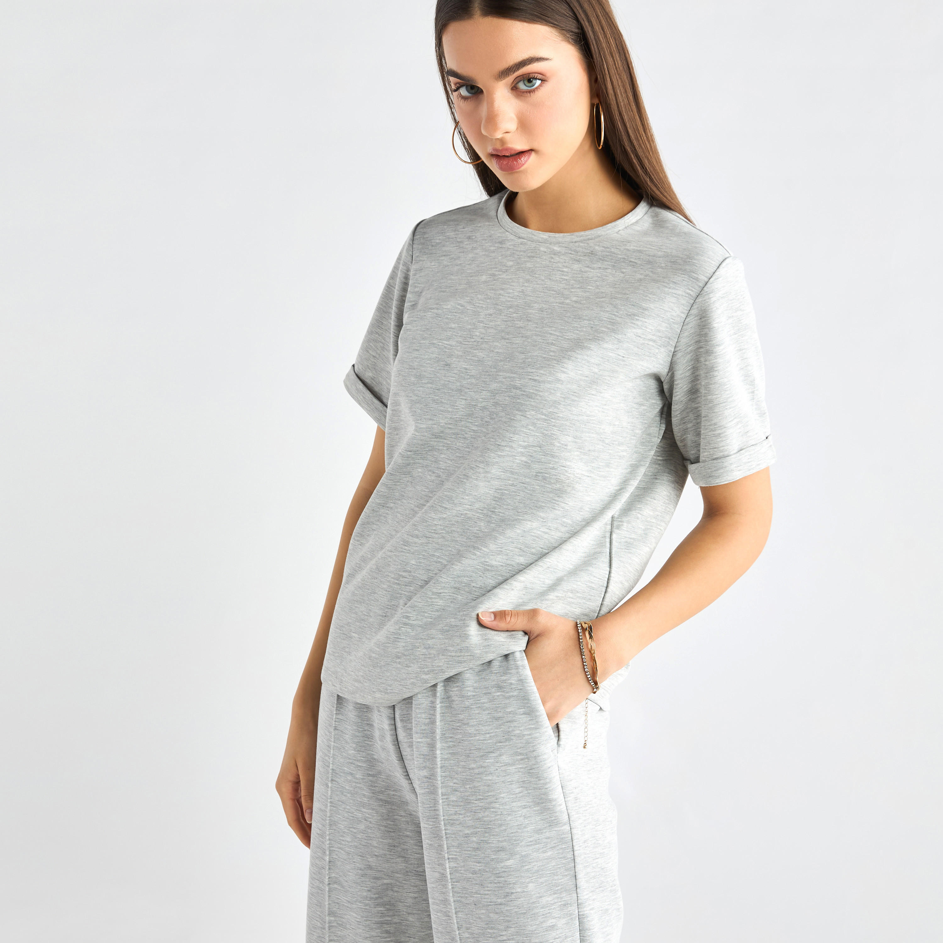 طقم بنطلون وتيشيرت بياقة ضيقة-women-clothing-coordsets-image-15
