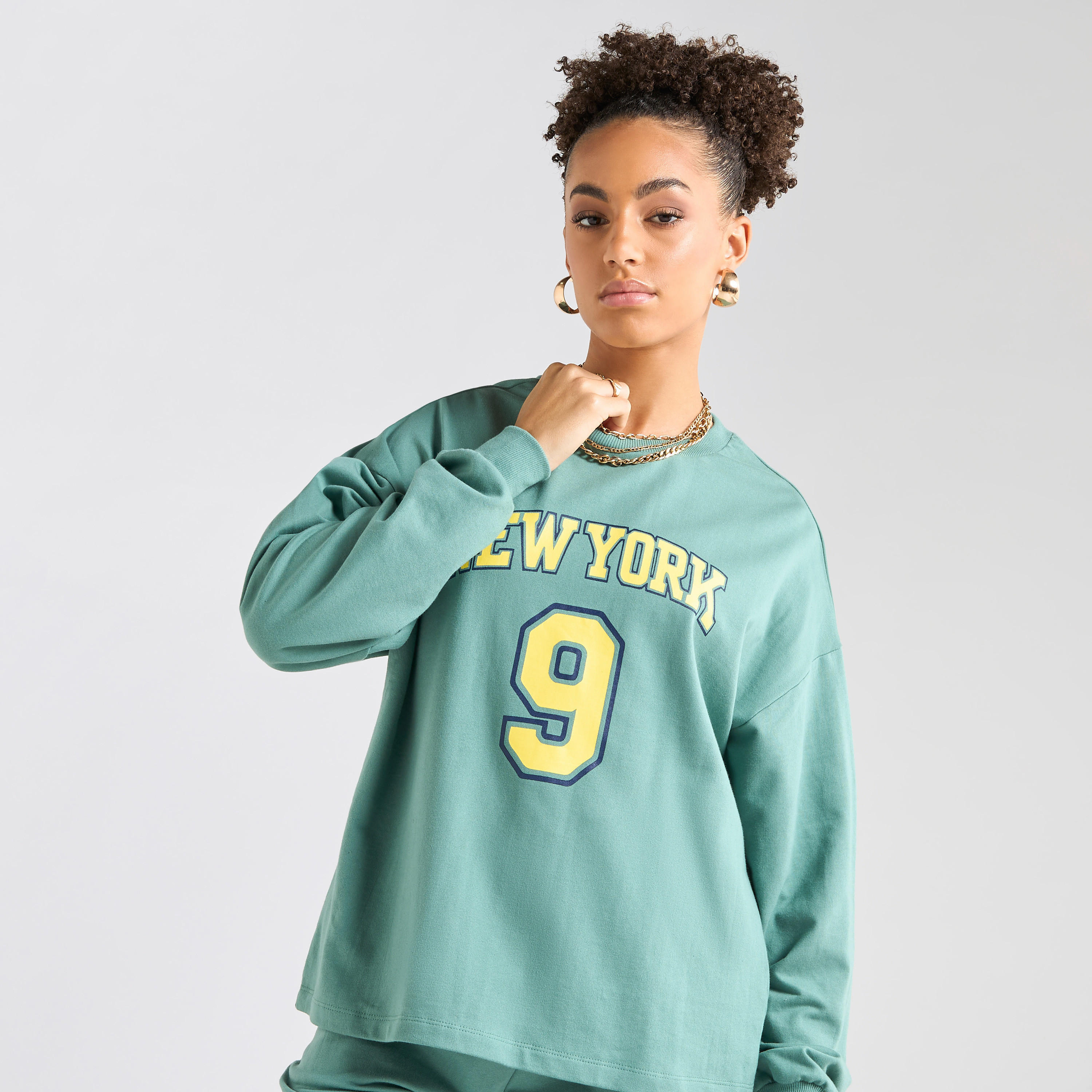 Printed Long Sleeves Sweatshirt and Joggers Set-women-clothing-coordsets-image-2