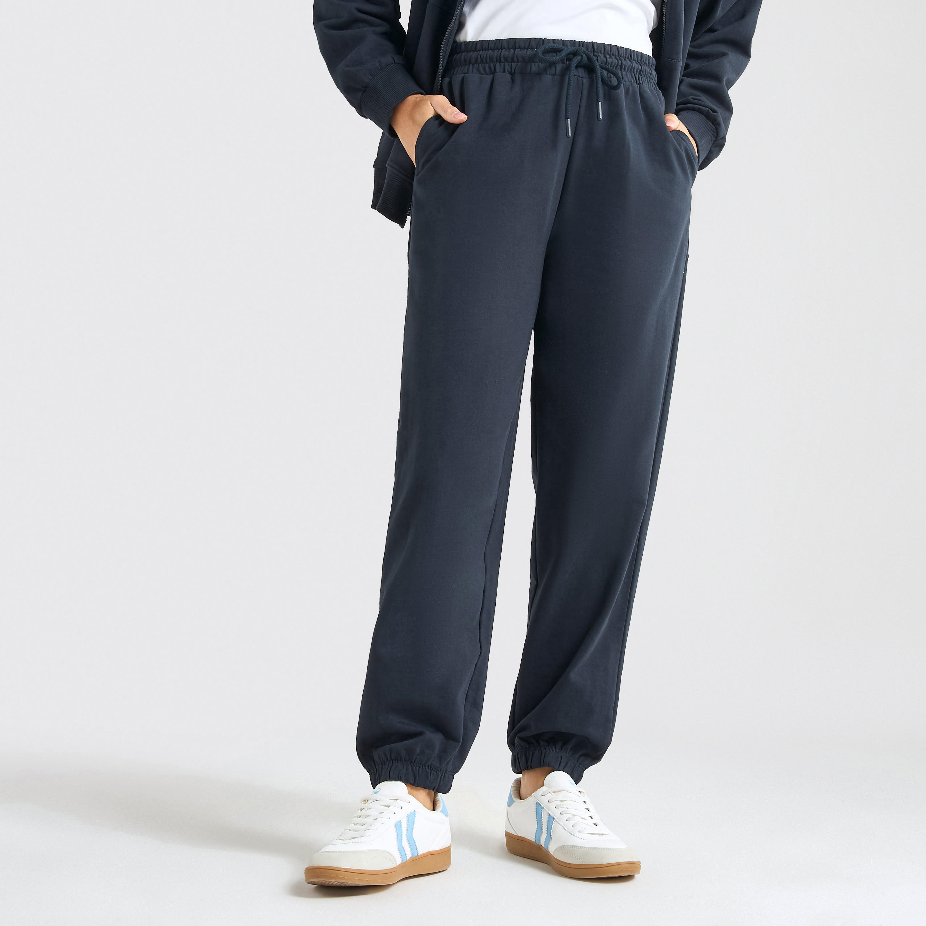 Kangaroo Pocket Detail Zip Through Hoodie and Joggers Set-women-clothing-coordsets-image-4