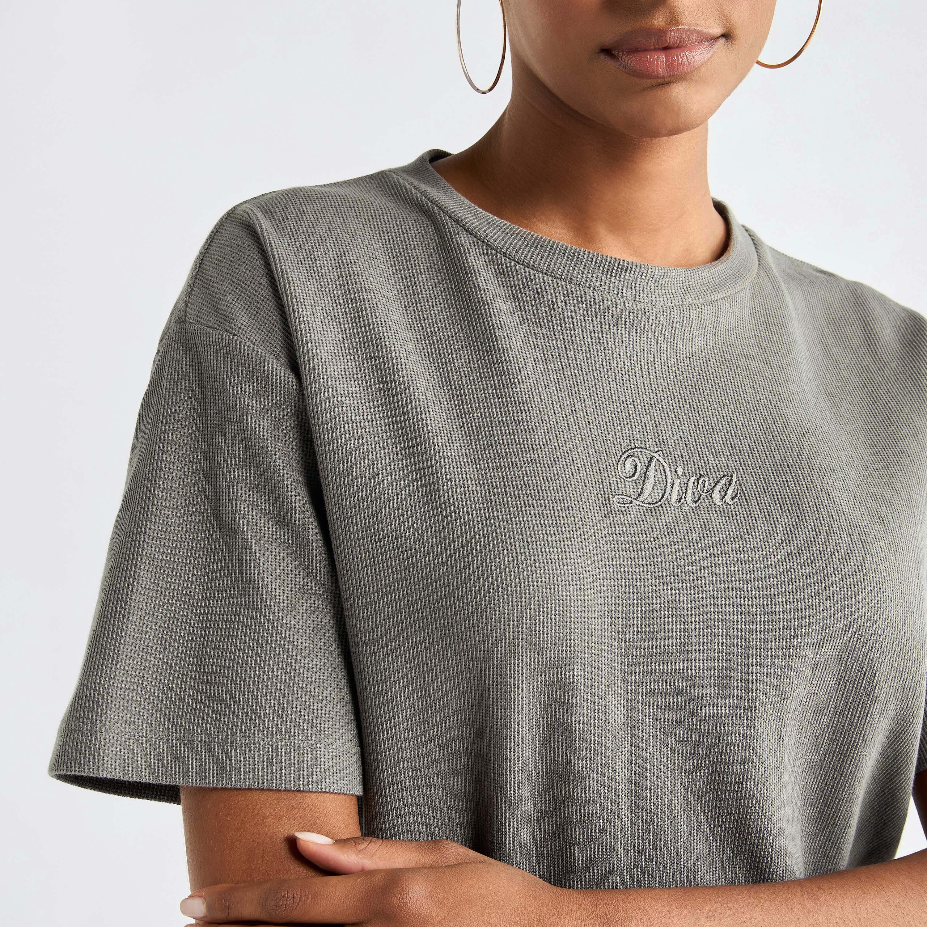Embroidered Crew Neck T-shirt and Pants Set-women-clothing-coordsets-image-5