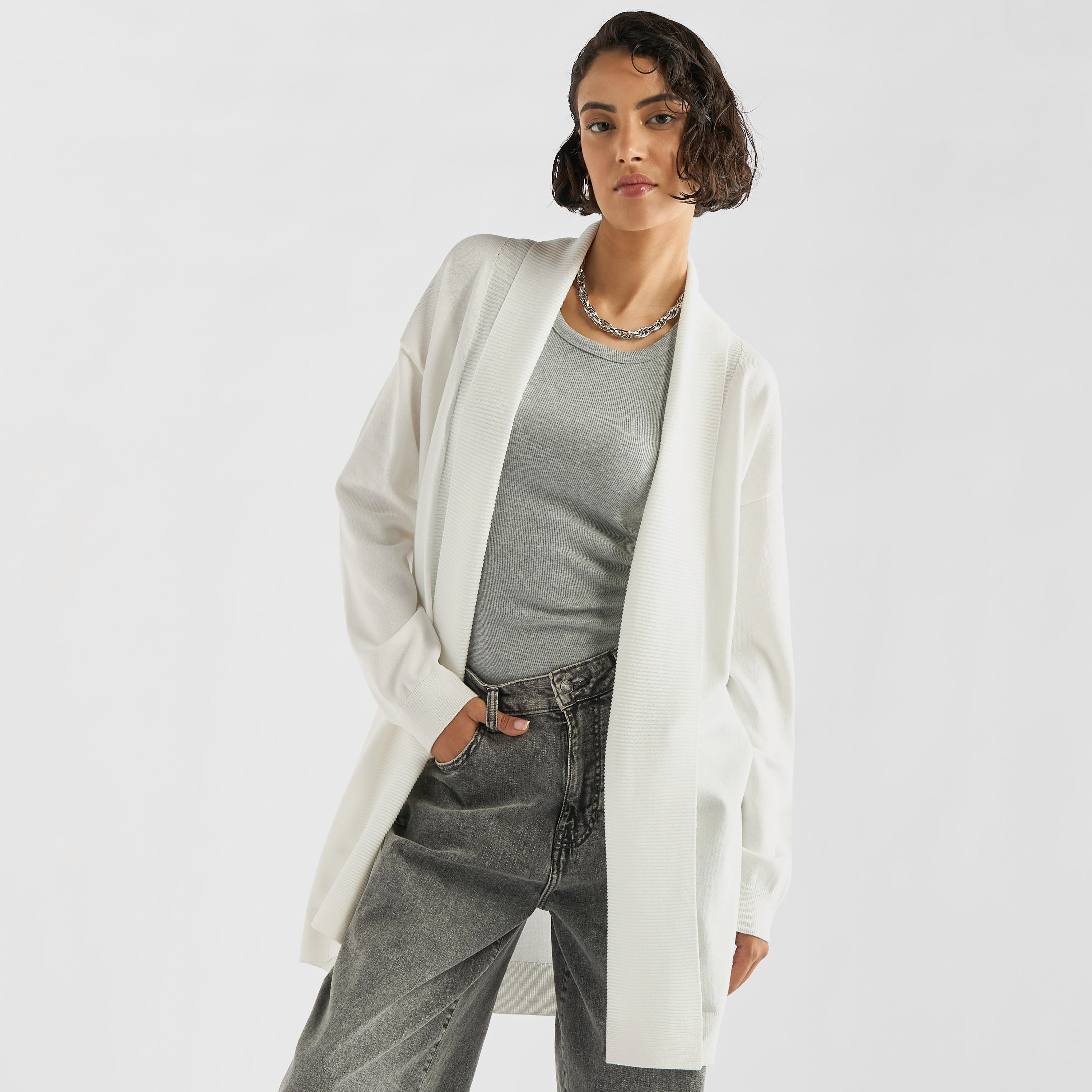 Open Front Longline Cardigan-women-winterwear-cardigansandjumpers-cardigans-image-1