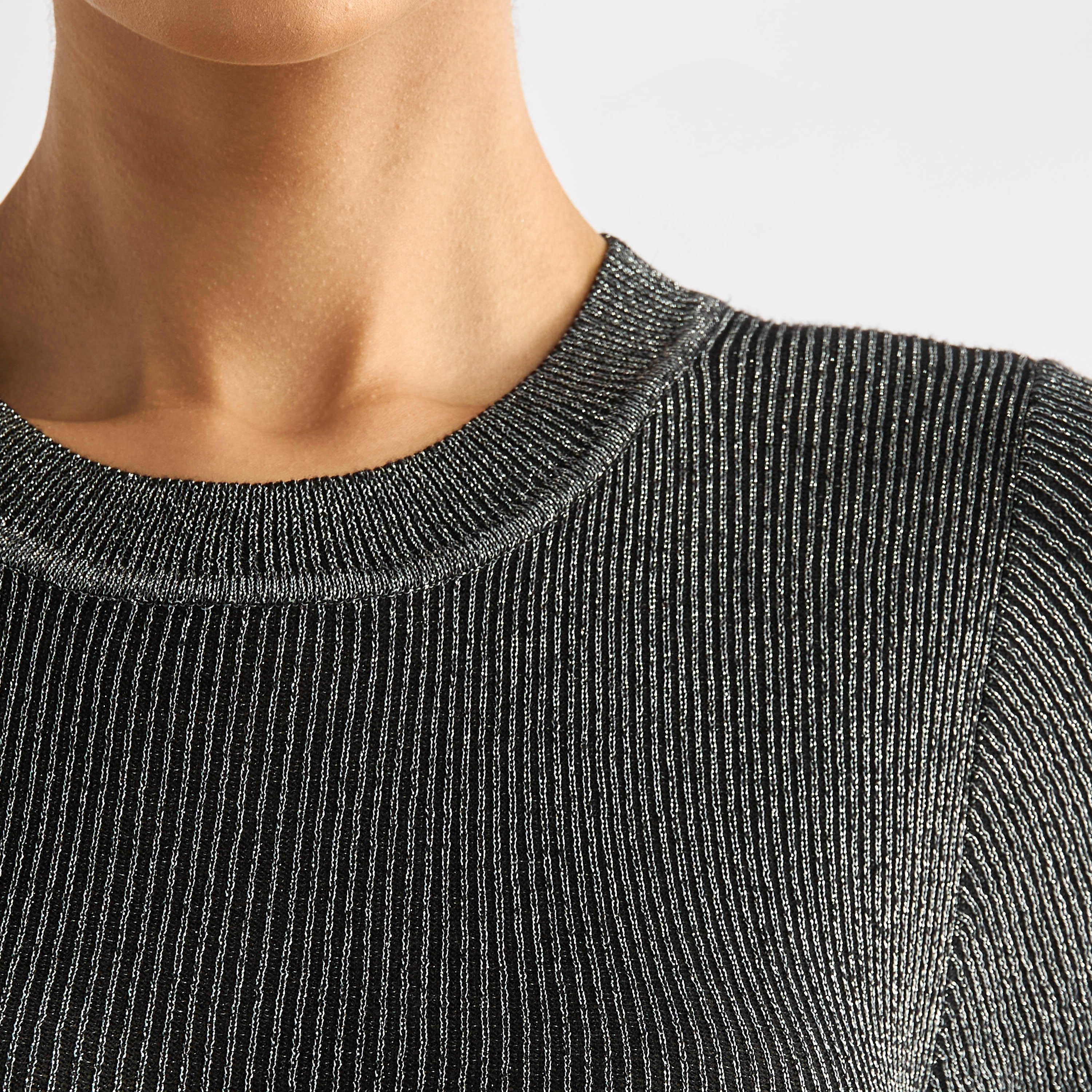 Ribbed Midi Sheath Dress with Short Sleeves-women-clothing-dresses-image-14
