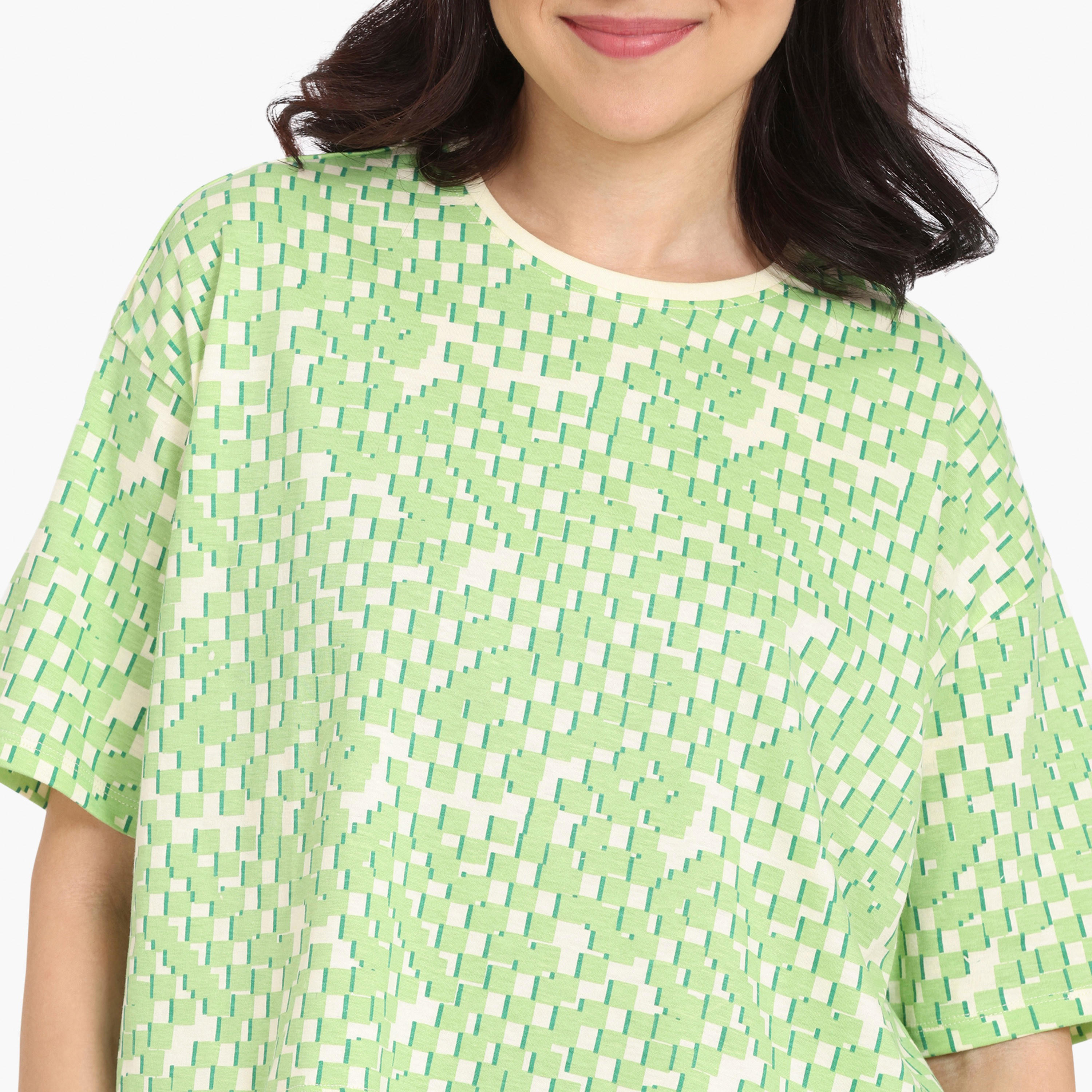 طقم شورت وتيشيرت بطبعات من زيفامي-women-clothing-nightwear-pyjamas-shortsets-image-5