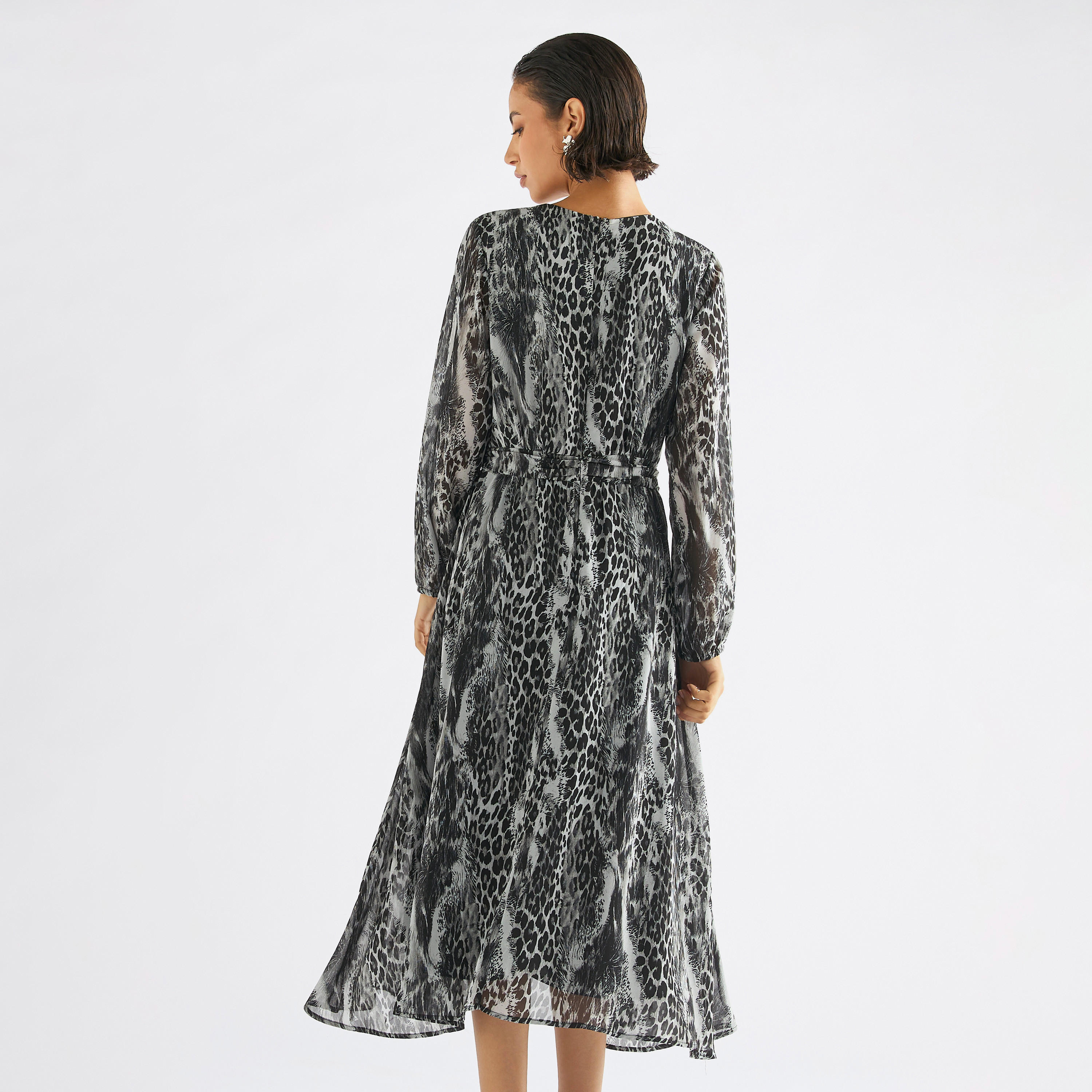 فستان ميدي بياقة مستديرة وأكمام طويلة وطبعات حيوانات-women-clothing-dresses-image-3