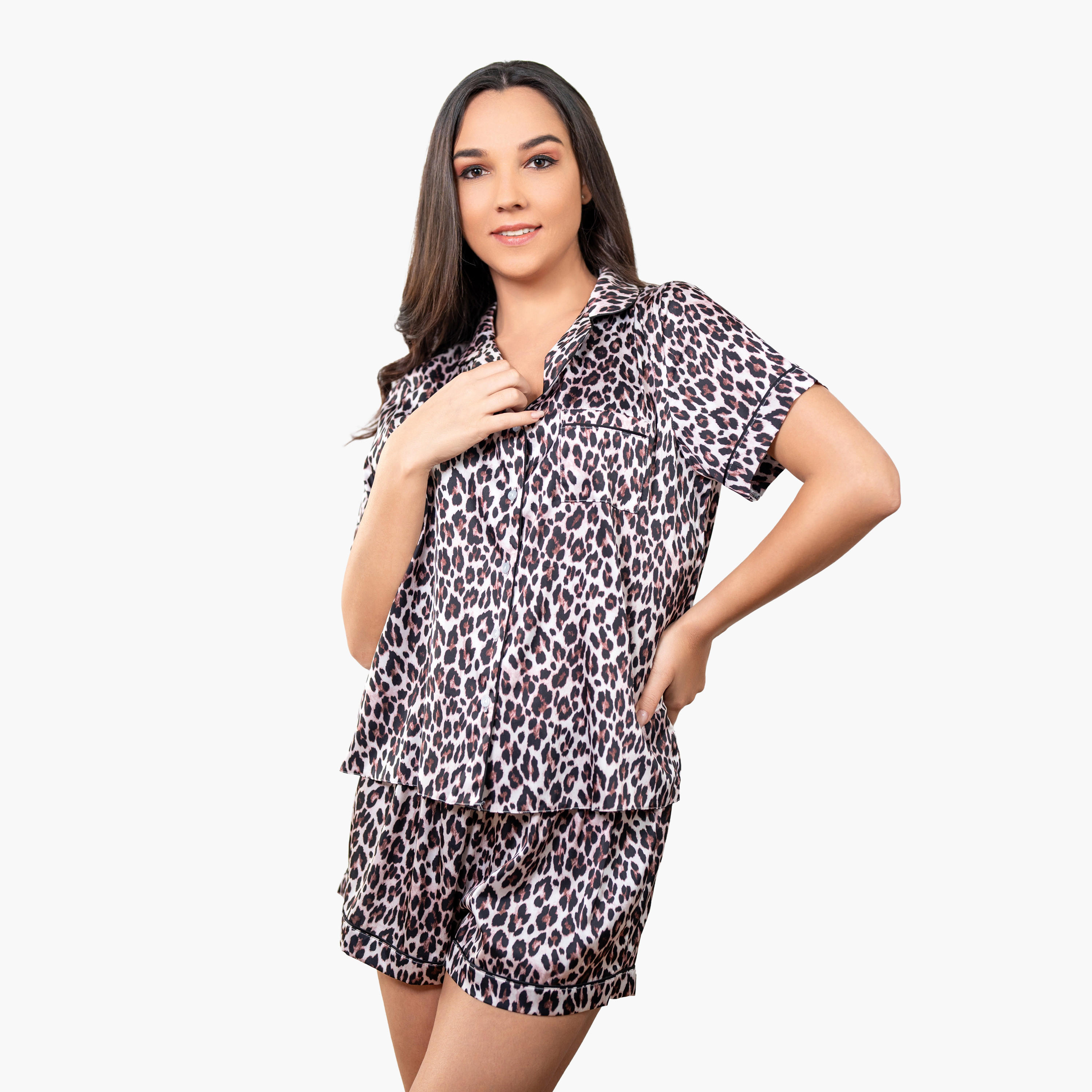 طقم قميص وشورت بطبعات من آدارايا-women-clothing-nightwear-pyjamas-shortsets-image-2