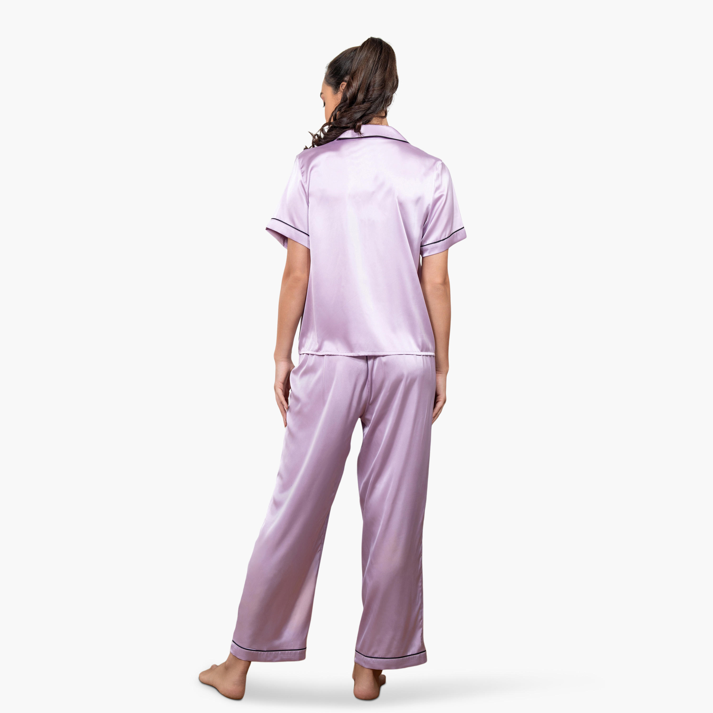 طقم قميص بياقة وبنطلون بيجاما من آدارايا-women-clothing-nightwear-pyjamas-longsets-image-2
