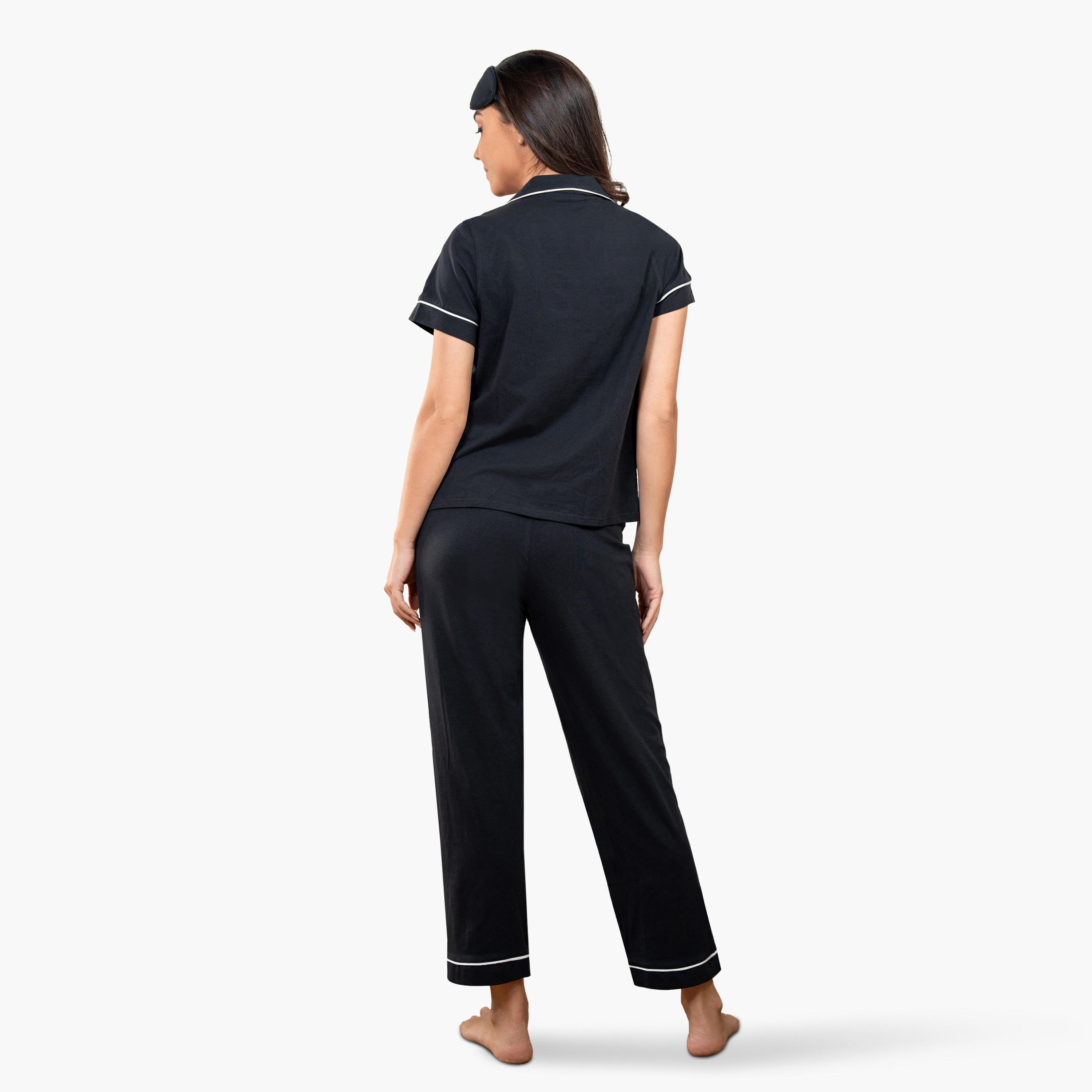 مجموعة قميص بياقة وبنطلون بيجاما وقناع عين من آدارايا-women-clothing-nightwear-pyjamas-longsets-image-3