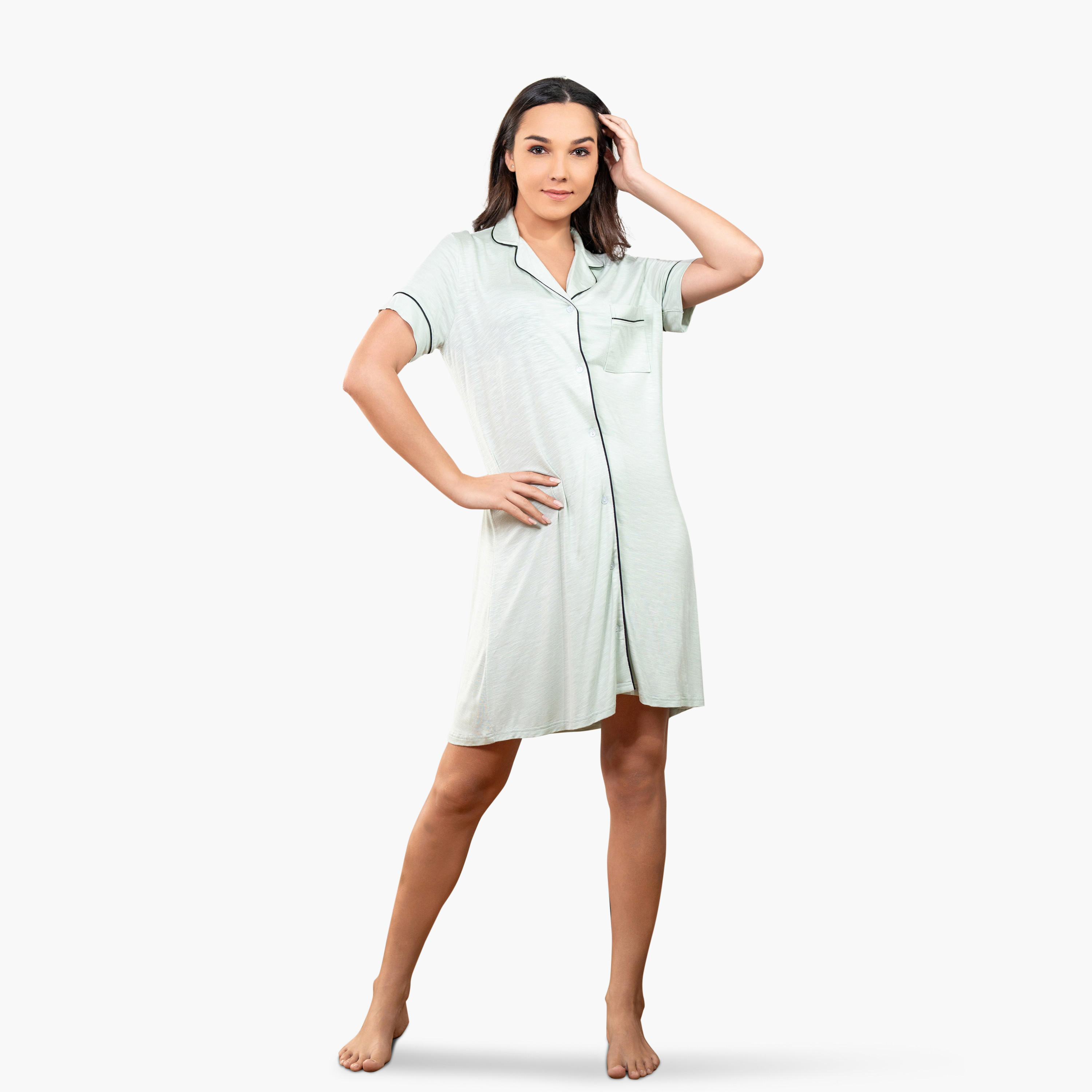 Aadaraya Sleepshirt with Collar-women-clothing-nightwear-nighties-image-2