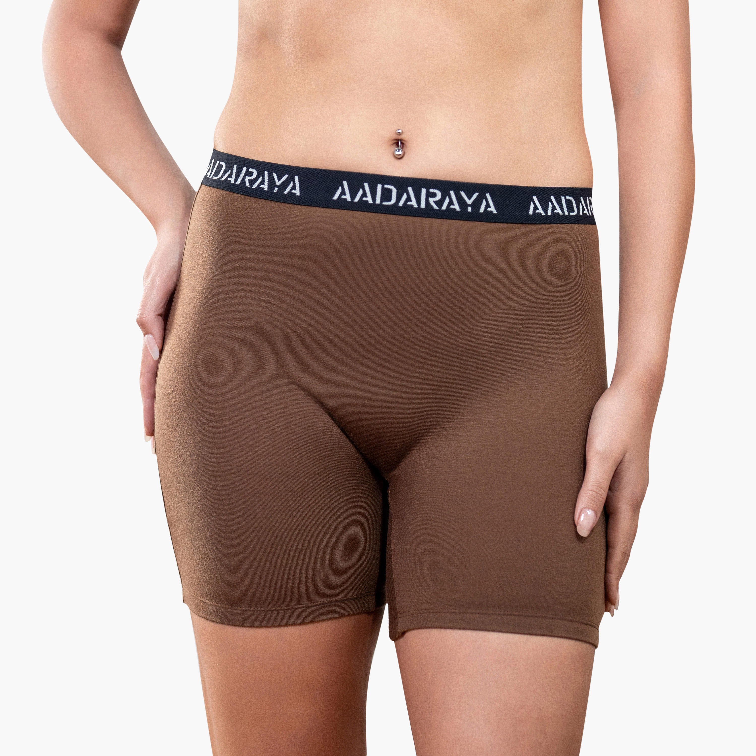 طقم سروال تشكيل جسم داخلي بخصر مطاطي وتفاصيل الشعار قطعتين من آدارايا-women-clothing-lingerie-panties-image-4