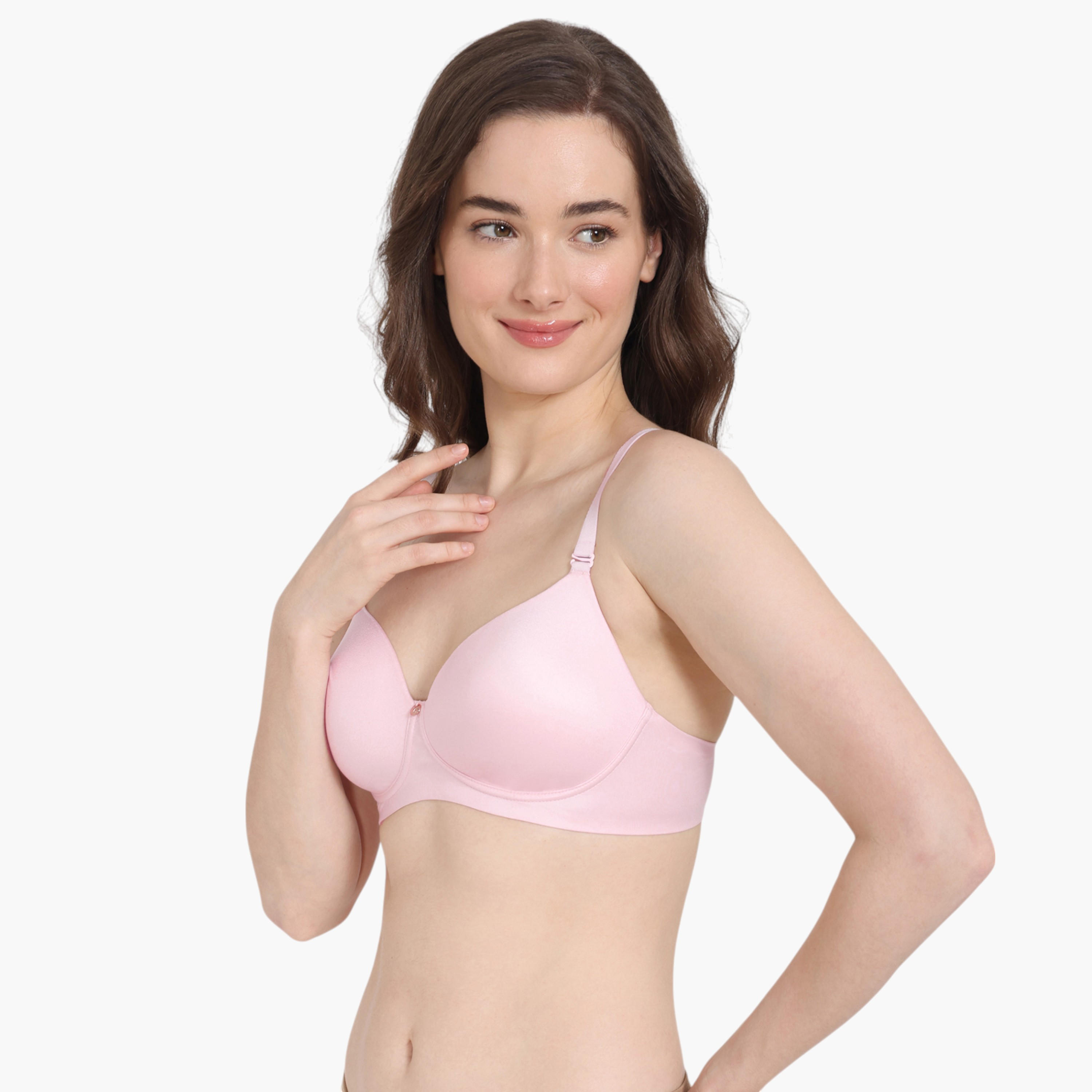 Zivame Adjustable Strap Detail Demi Bra with Hook and Eye Closure-women-clothing-lingerie-bras-image-3