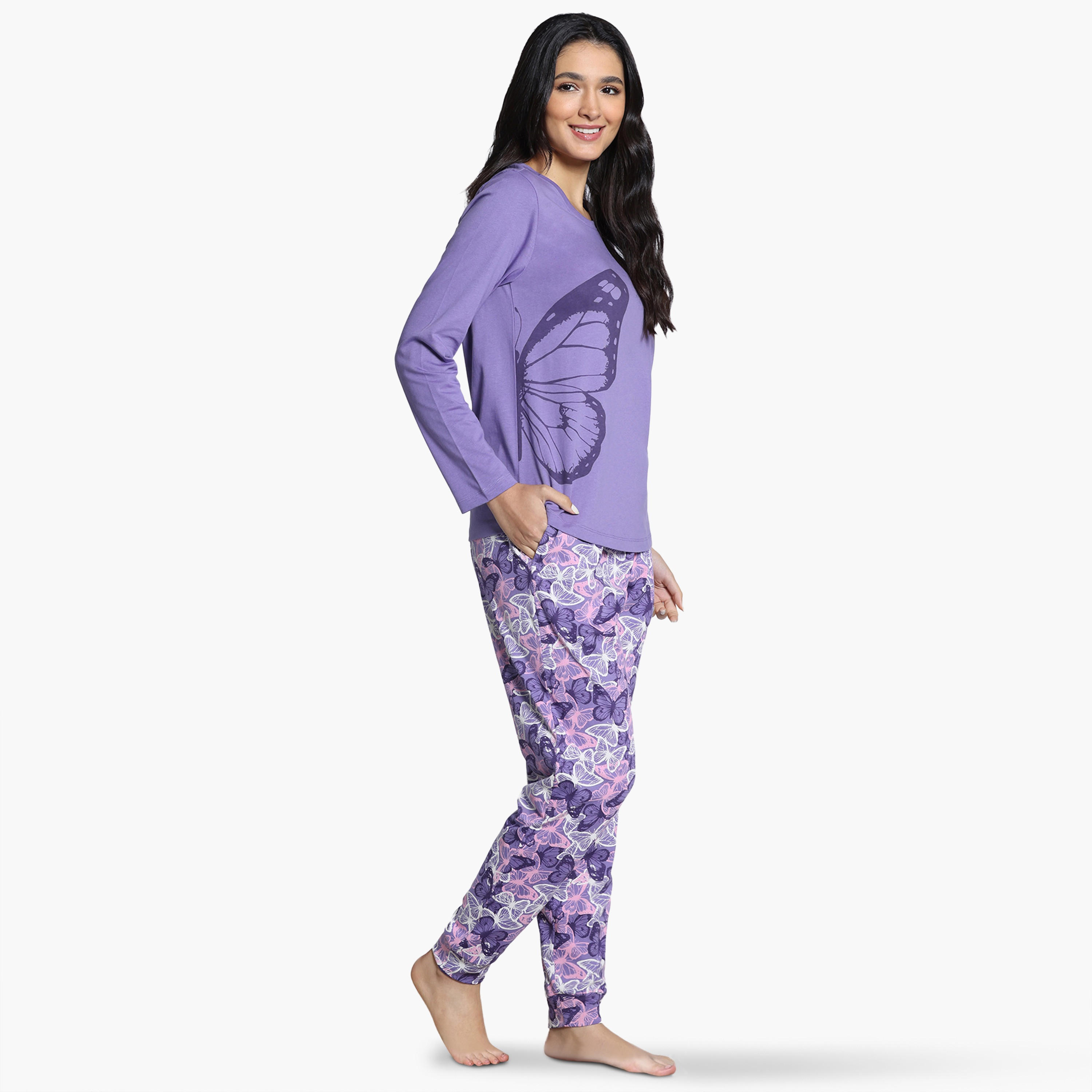 مجموعة بيجاما بطبعات من زيفامي-women-clothing-nightwear-pyjamas-longsets-image-2