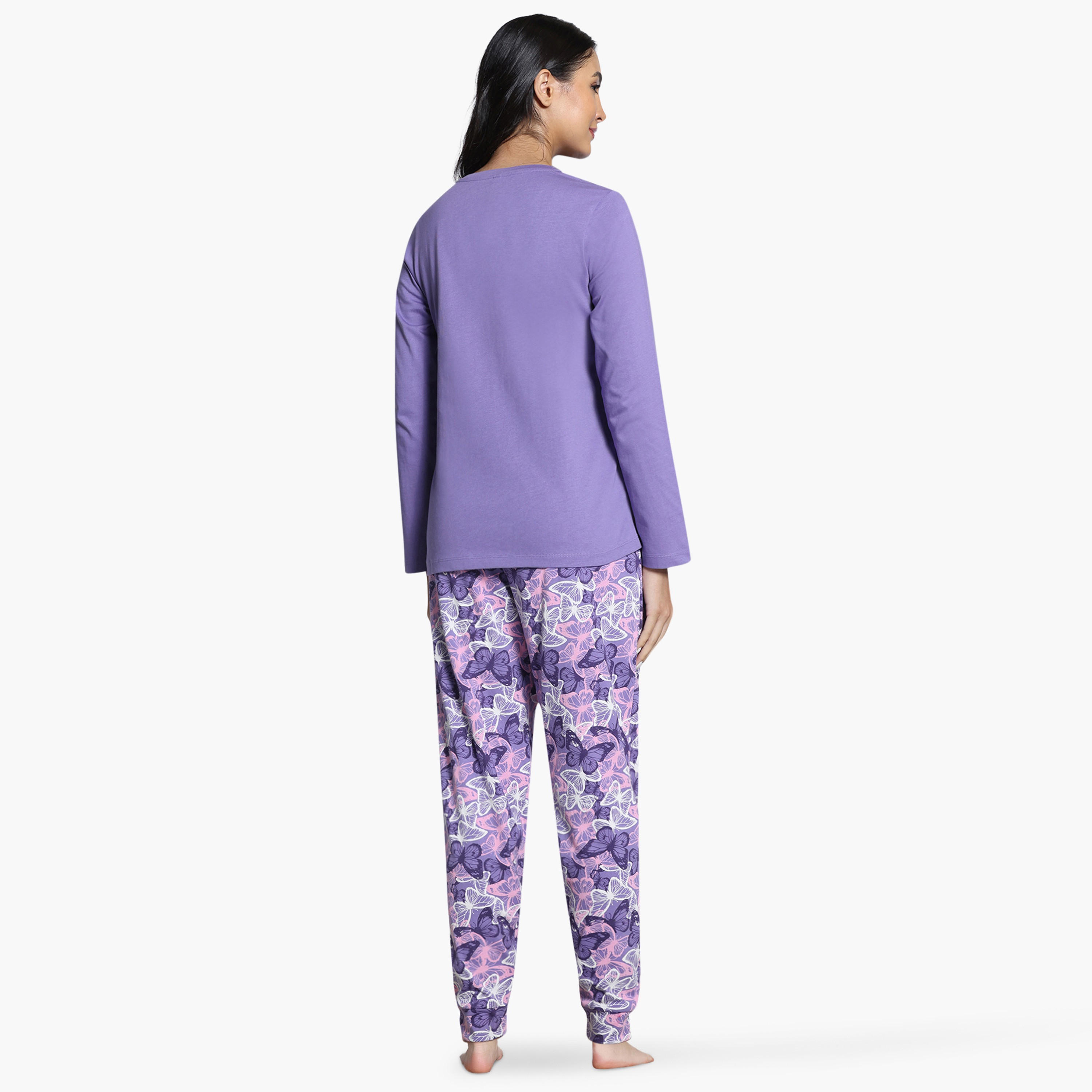 مجموعة بيجاما بطبعات من زيفامي-women-clothing-nightwear-pyjamas-longsets-image-3