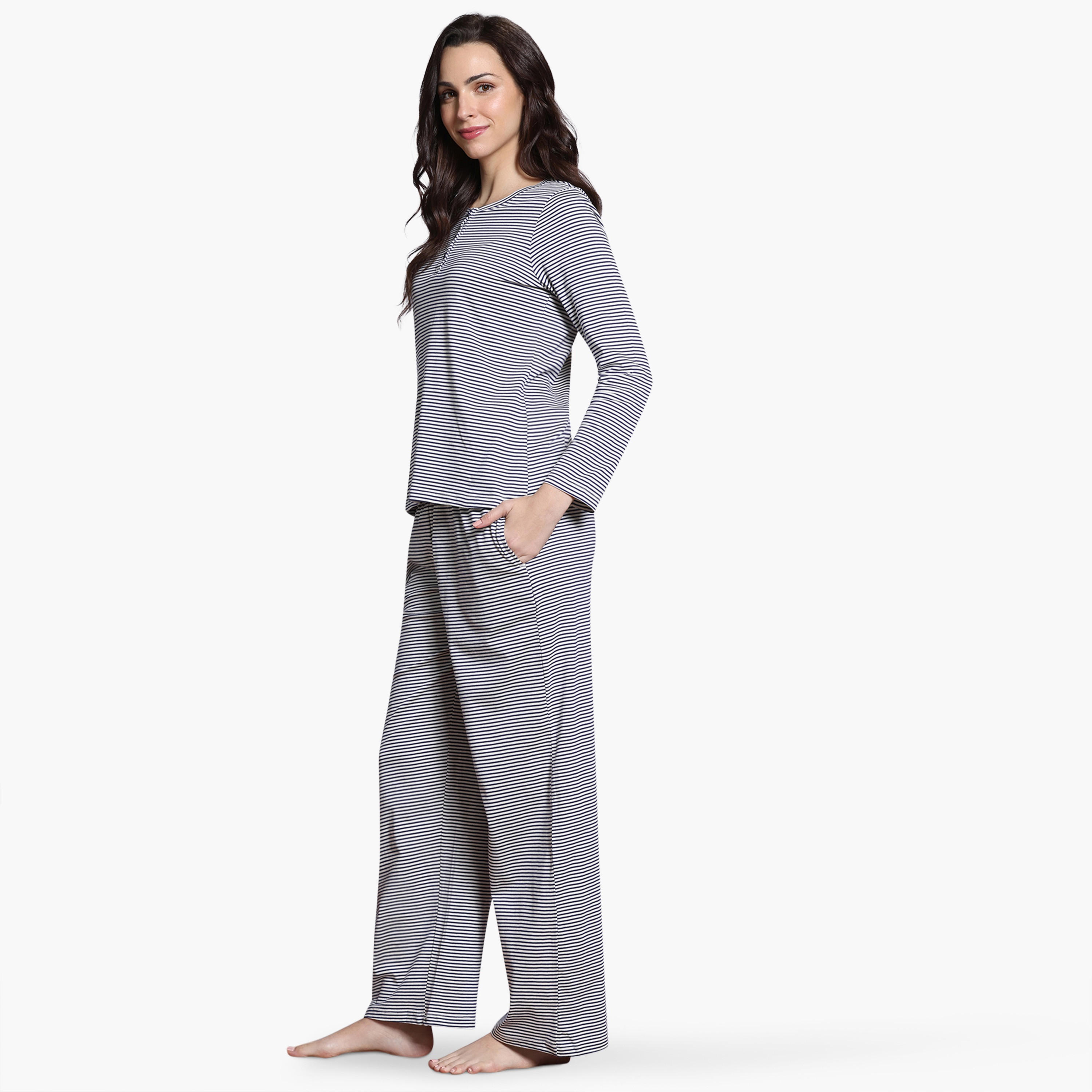 مجموعة بيجاما مقلمة من زيفامي-women-clothing-nightwear-pyjamas-longsets-image-2