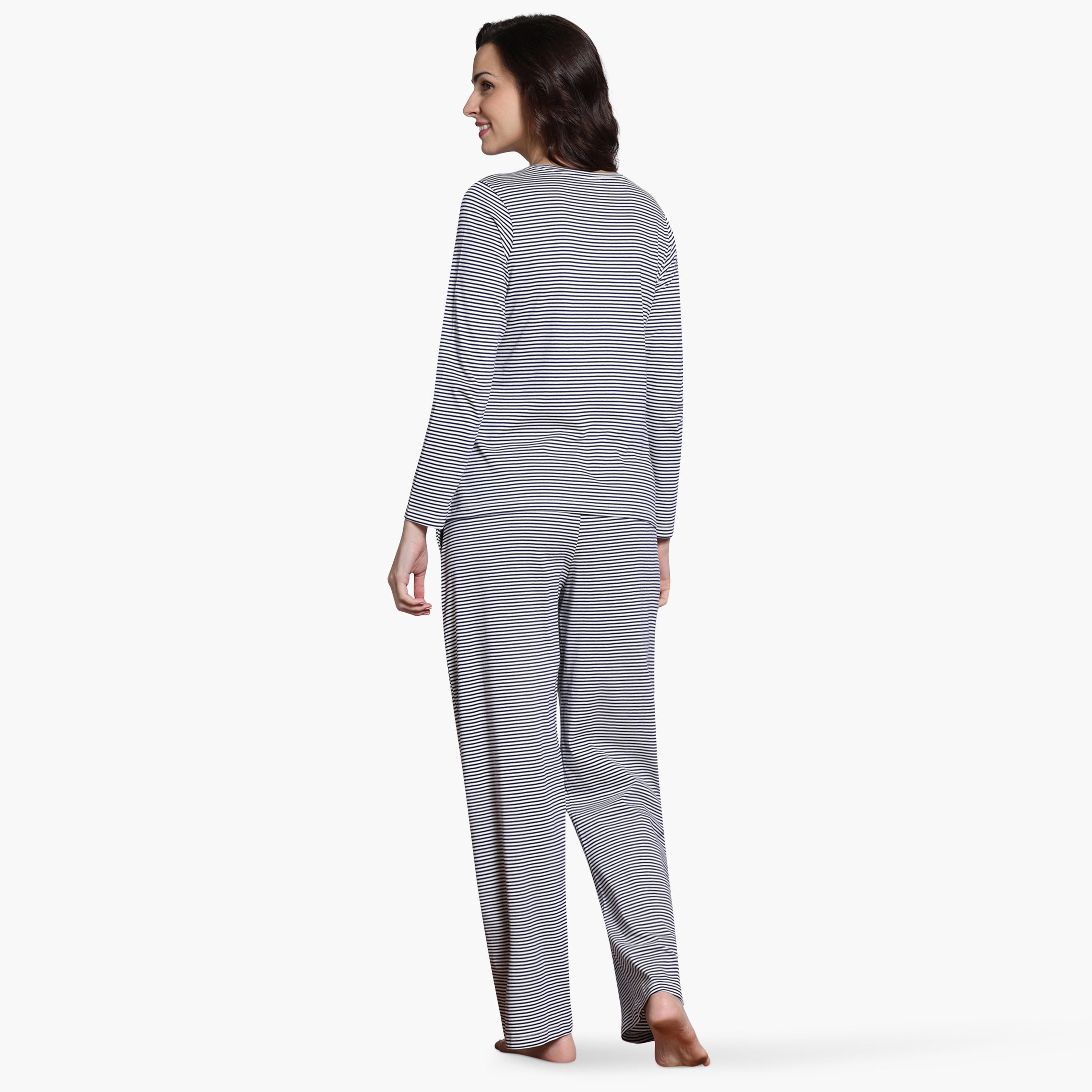 مجموعة بيجاما مقلمة من زيفامي-women-clothing-nightwear-pyjamas-longsets-image-3