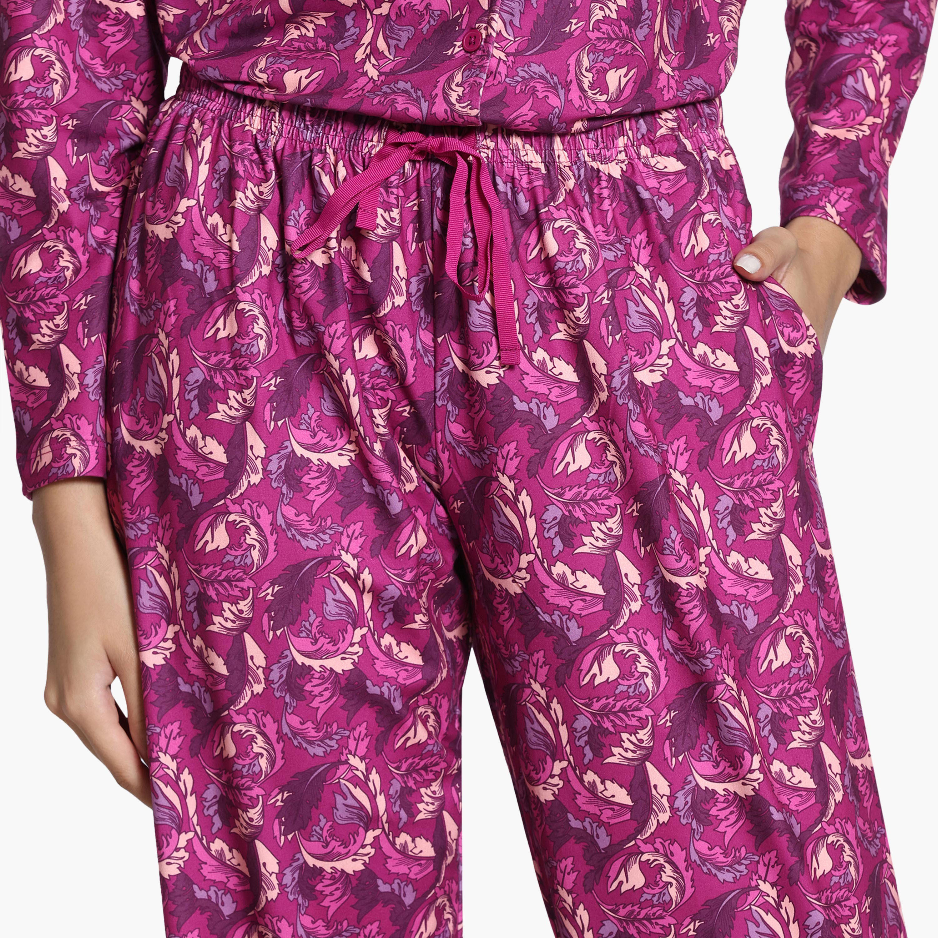 Zivame Leaf Print Pyjama Set-women-clothing-nightwear-pyjamas-longsets-image-6