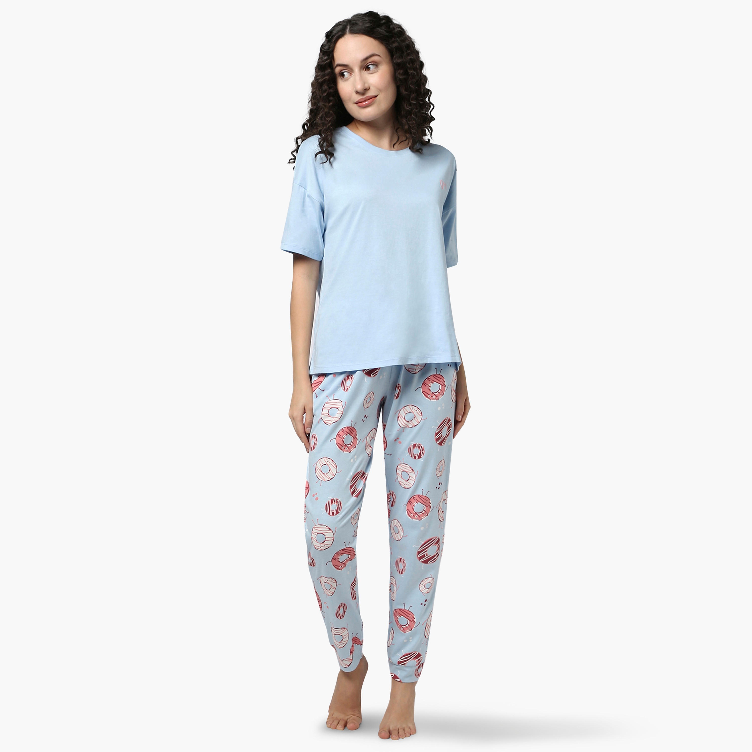 Zivame Doughnut Print Pyjama Set-women-clothing-nightwear-pyjamas-longsets-image-4