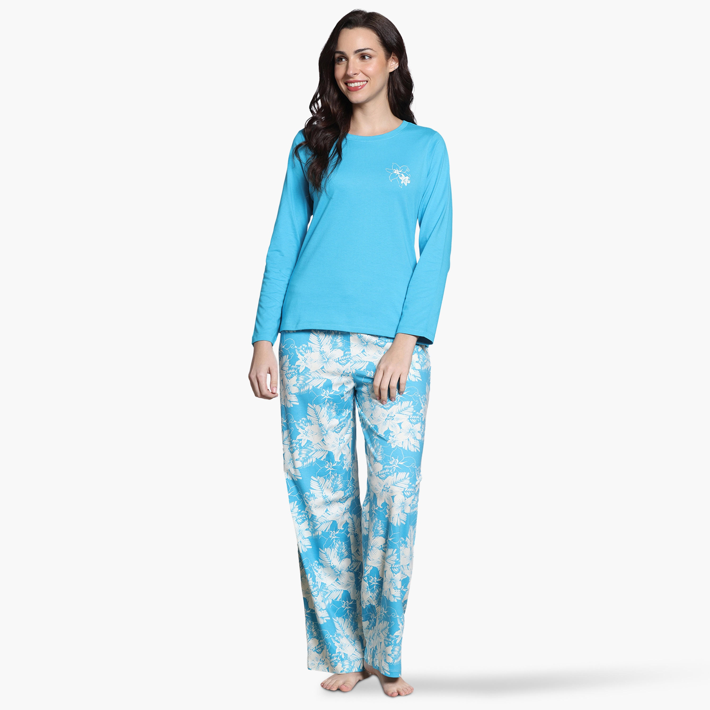 Zivame Floral Print Pyjama Set-women-clothing-nightwear-pyjamas-longsets-image-1