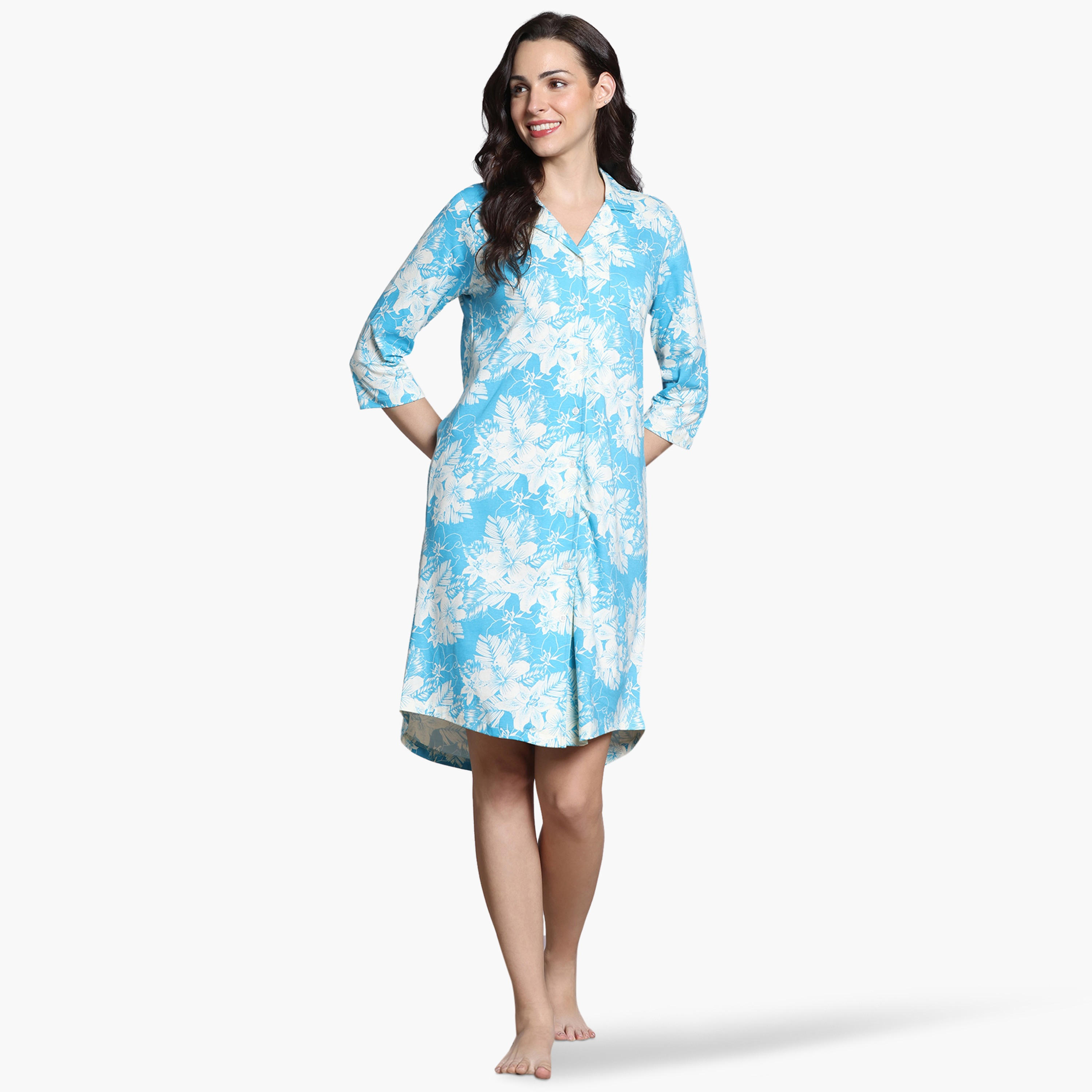 فستان نوم بطبعات أزهار من زيفامي-women-clothing-nightwear-nighties-image-1