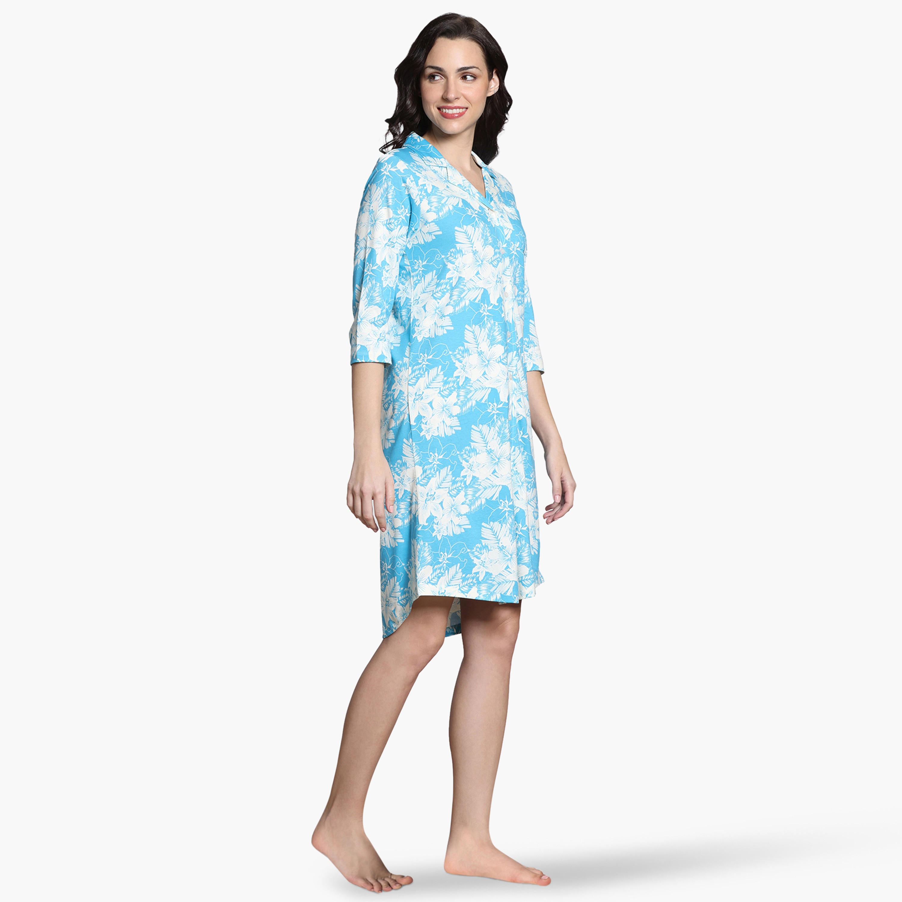 فستان نوم بطبعات أزهار من زيفامي-women-clothing-nightwear-nighties-image-2