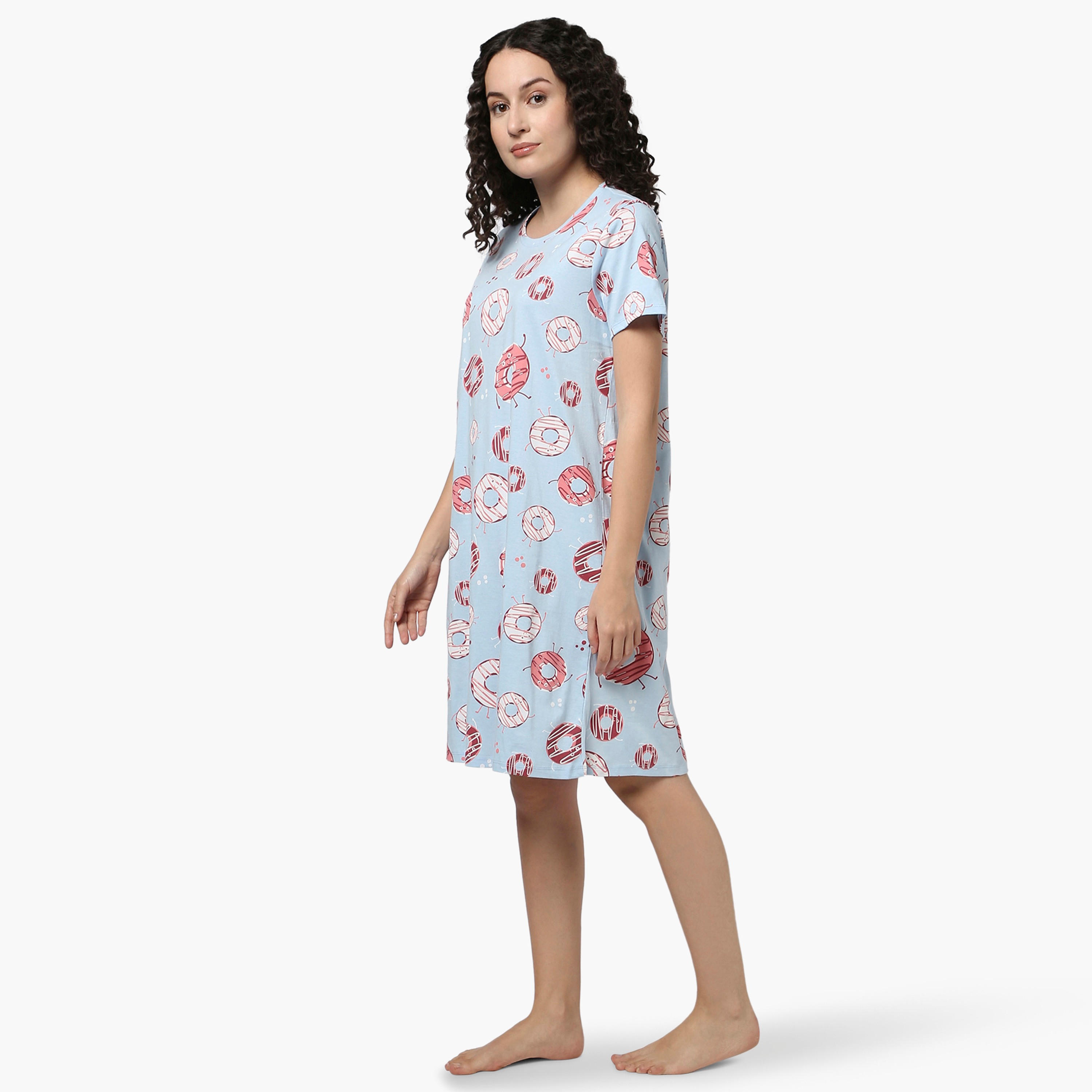 فستان نوم بطبعات دونتس من زيفامي-women-clothing-nightwear-nighties-image-2