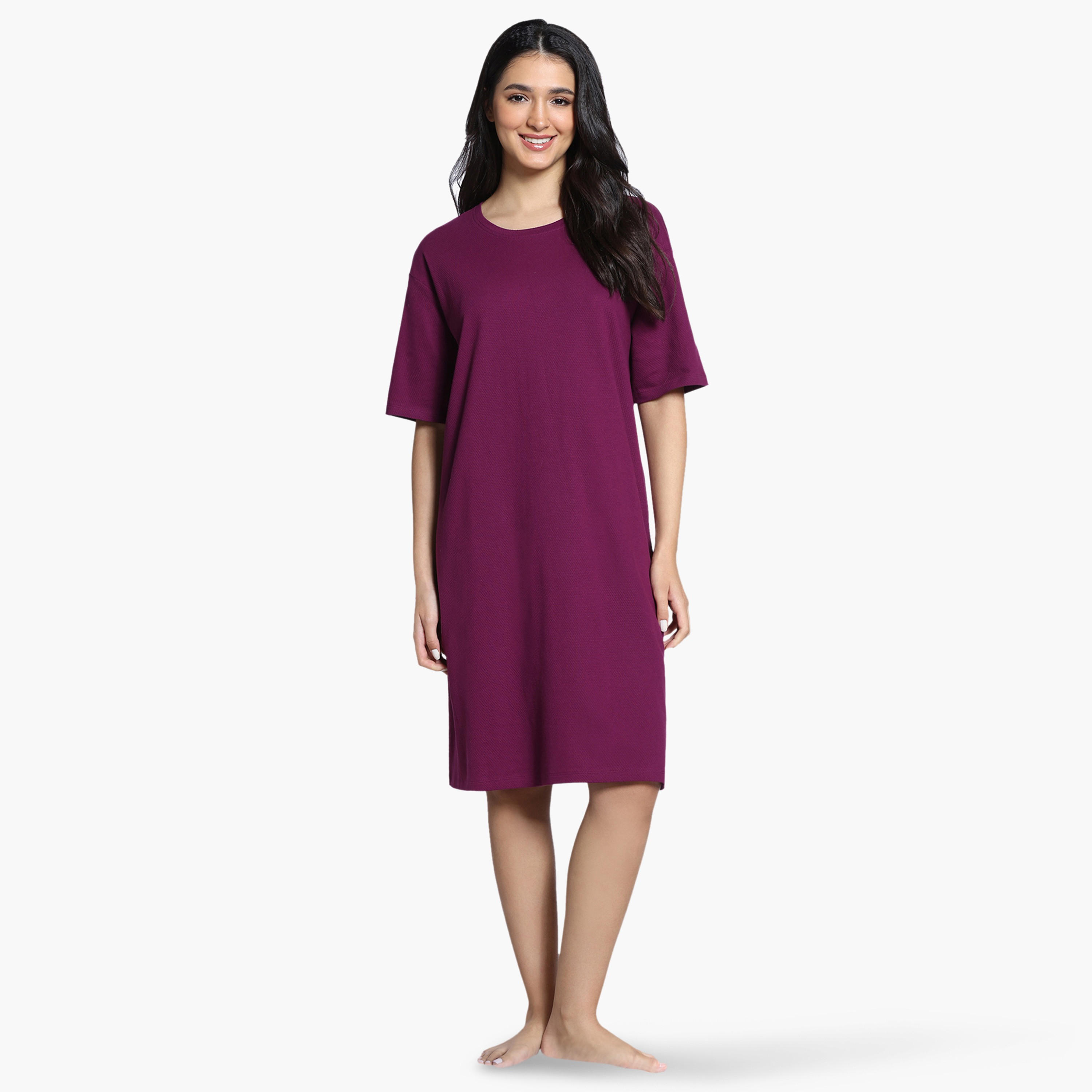 فستان نوم بأكمام قصيرة من زيفامي-women-clothing-nightwear-nighties-image-1