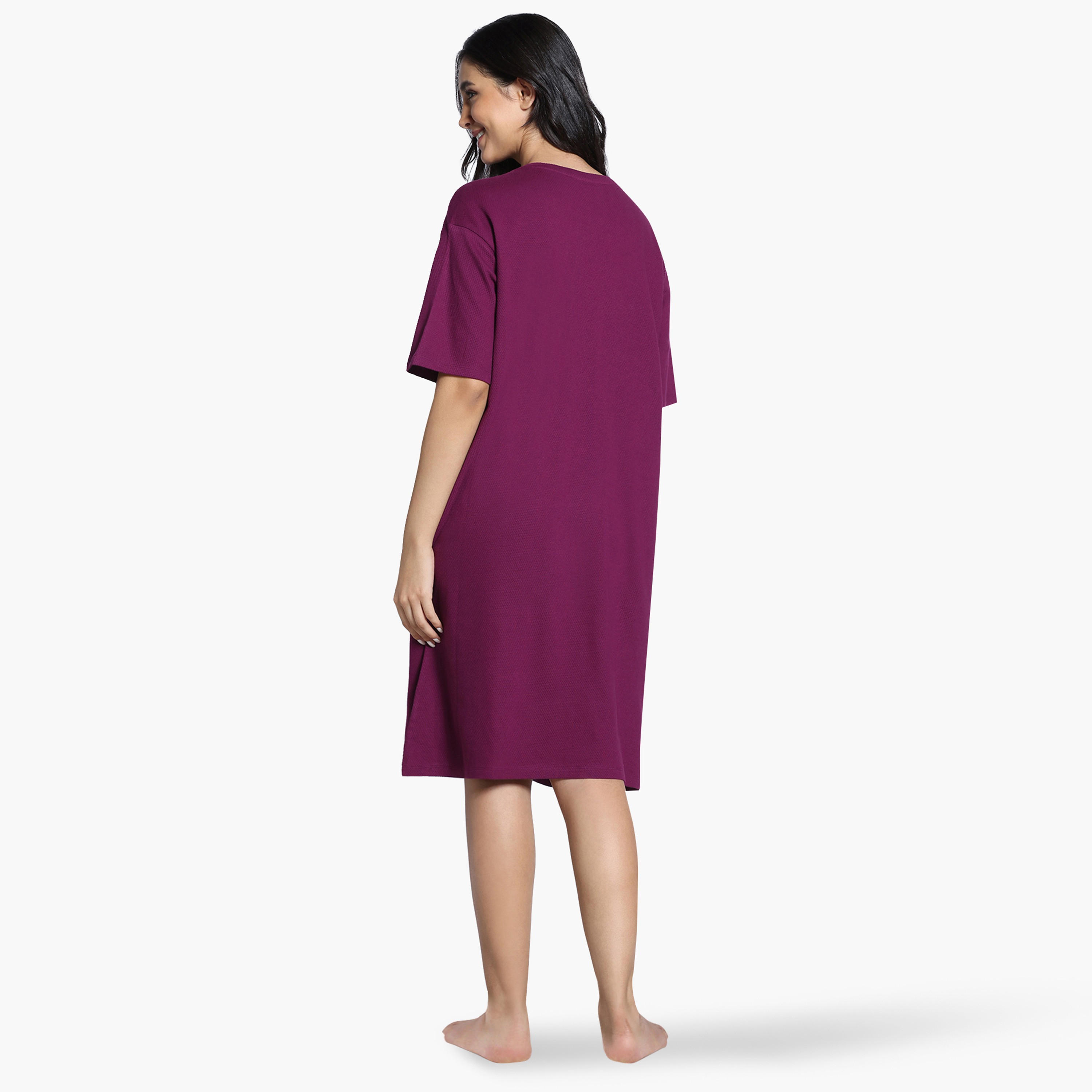فستان نوم بأكمام قصيرة من زيفامي-women-clothing-nightwear-nighties-image-3