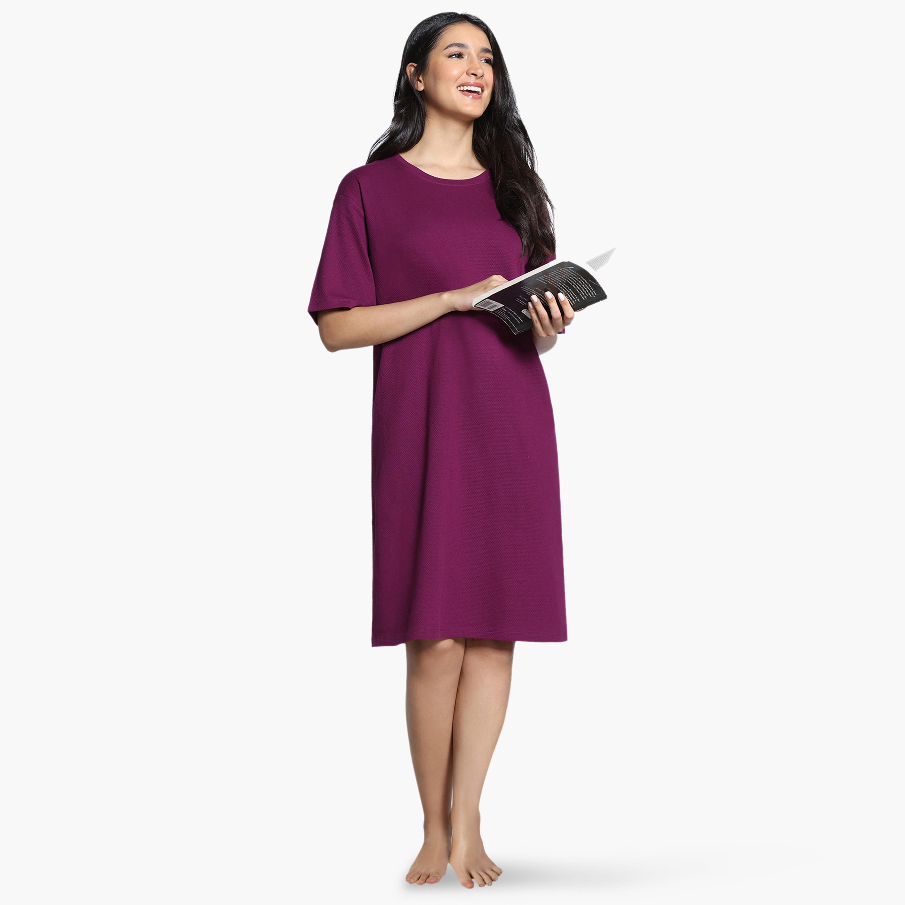 فستان نوم بأكمام قصيرة من زيفامي-women-clothing-nightwear-nighties-image-4