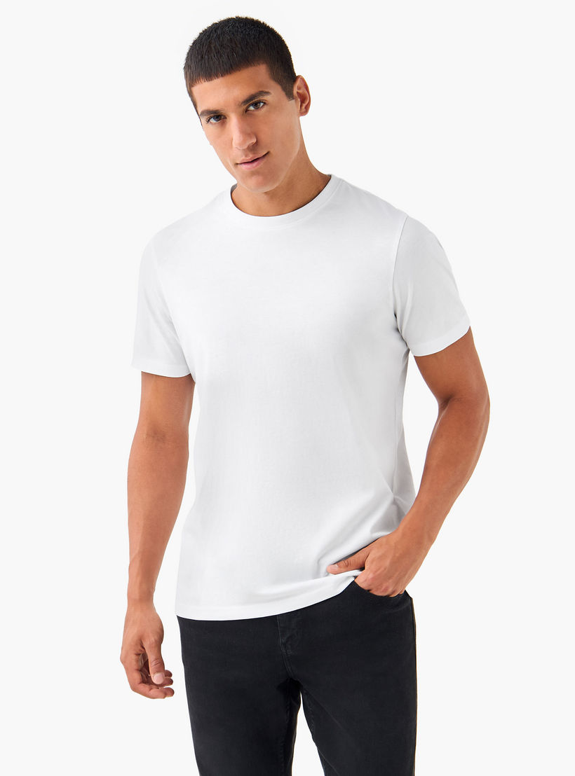 تيشيرتات بياقة ضيقة وأكمام قصيرة - طقم من قطعتين-men-clothing-tshirtsandpolos-tshirts-image-2