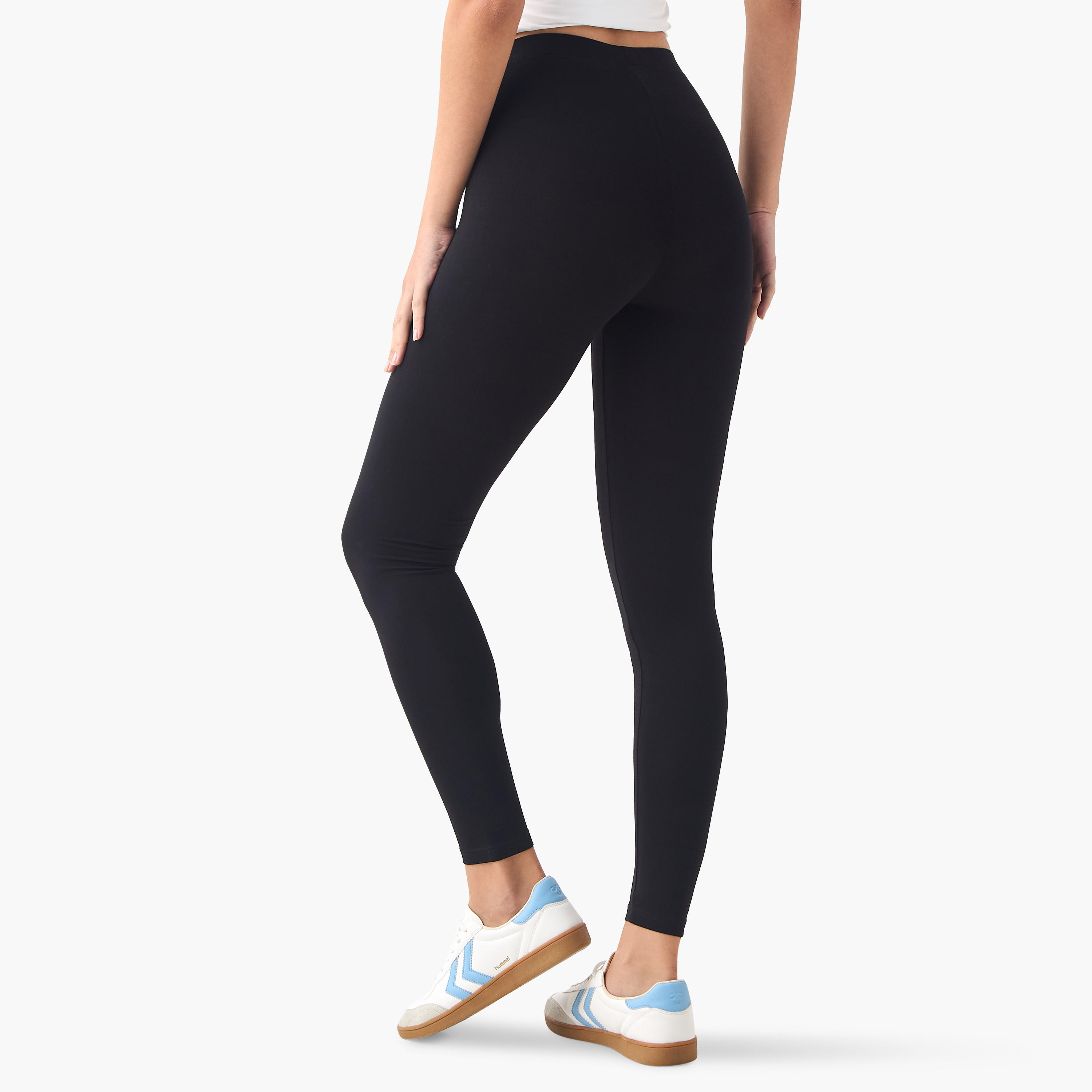 بنطلون ليقنز بقصّة عادية وخصر مطاطي - طقم من قطعتين-women-clothing-bottoms-leggings-image-3