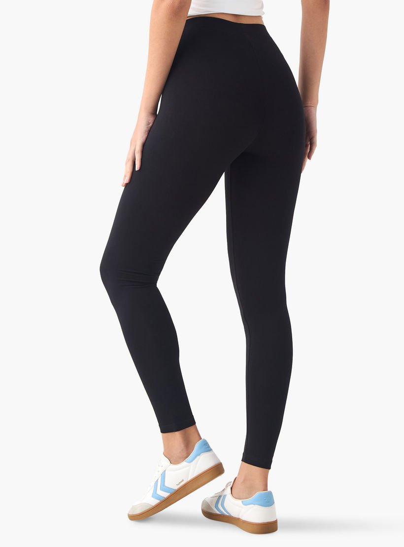 بنطلون ليقنز بقصّة عادية وخصر مطاطي - طقم من قطعتين-women-clothing-bottoms-leggings-image-3