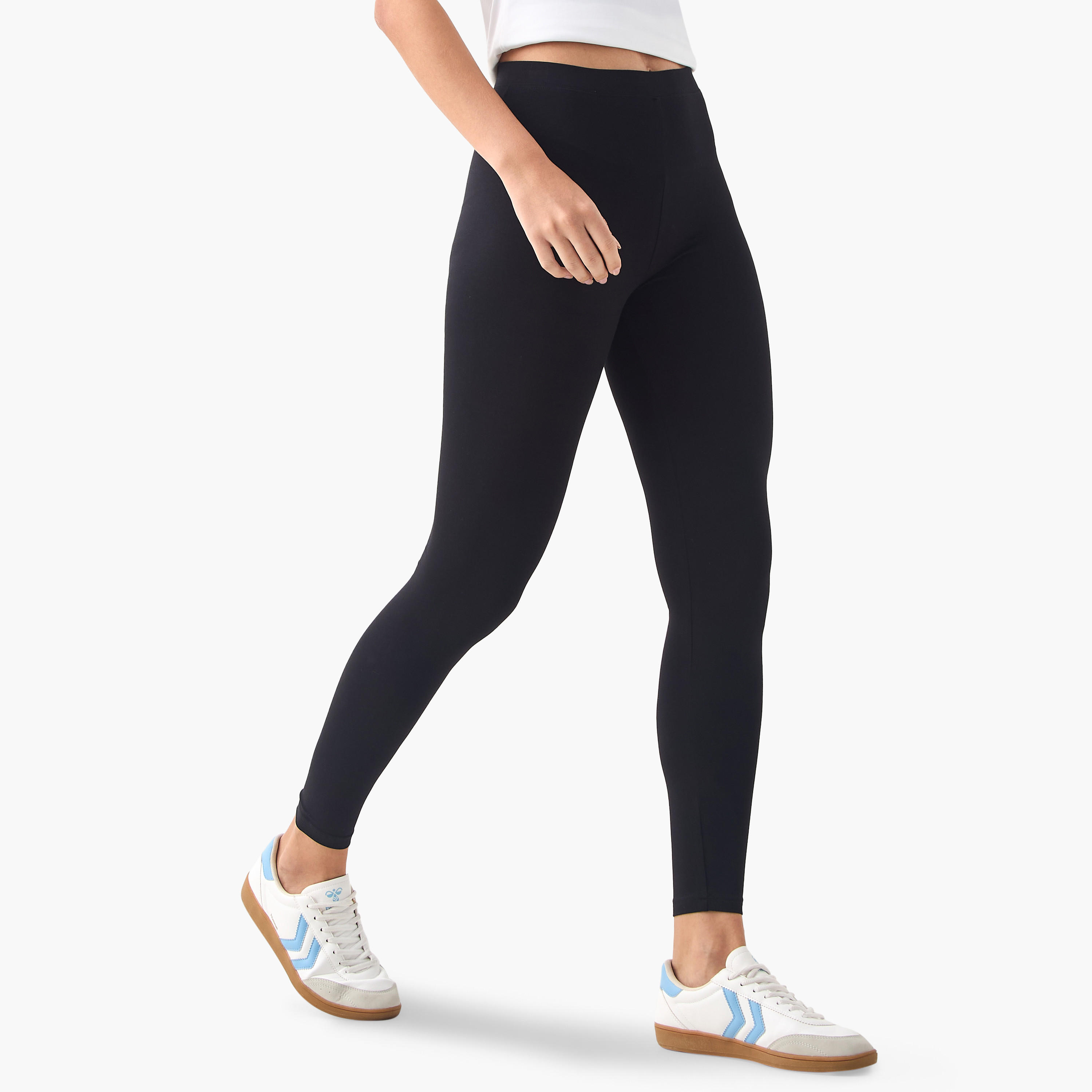 بنطلون ليقنز بقصّة عادية وخصر مطاطي - طقم من قطعتين-women-clothing-bottoms-leggings-image-4
