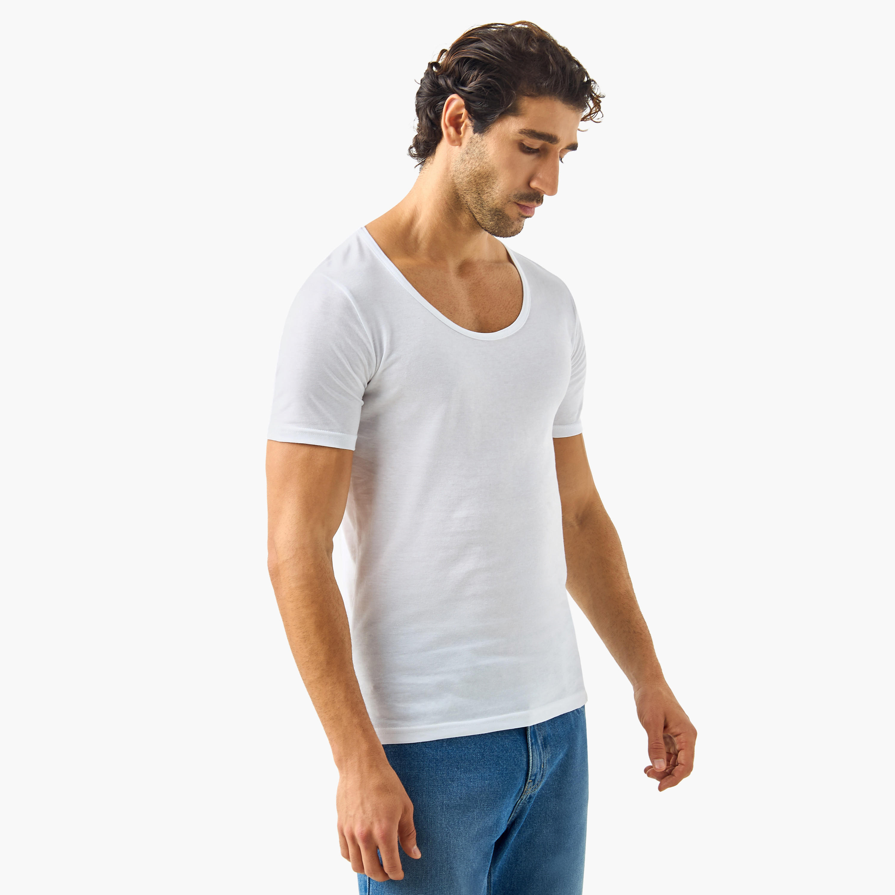 فيستات بياقة مستديرة وأكمام قصيرة - طقم 3 قطع-men-clothing-innerwear-vests-image-5