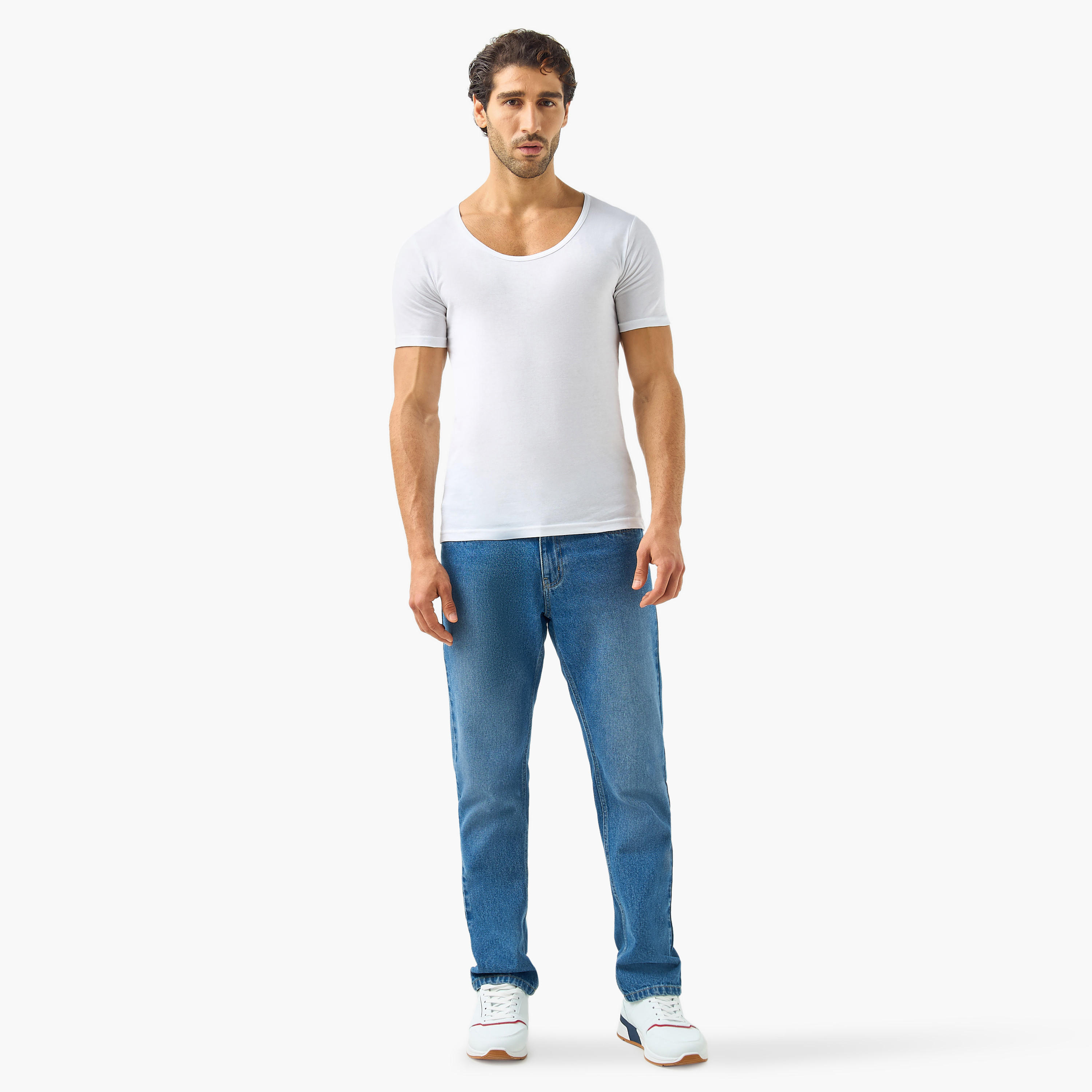 فيستات بياقة مستديرة وأكمام قصيرة - طقم 3 قطع-men-clothing-innerwear-vests-image-8