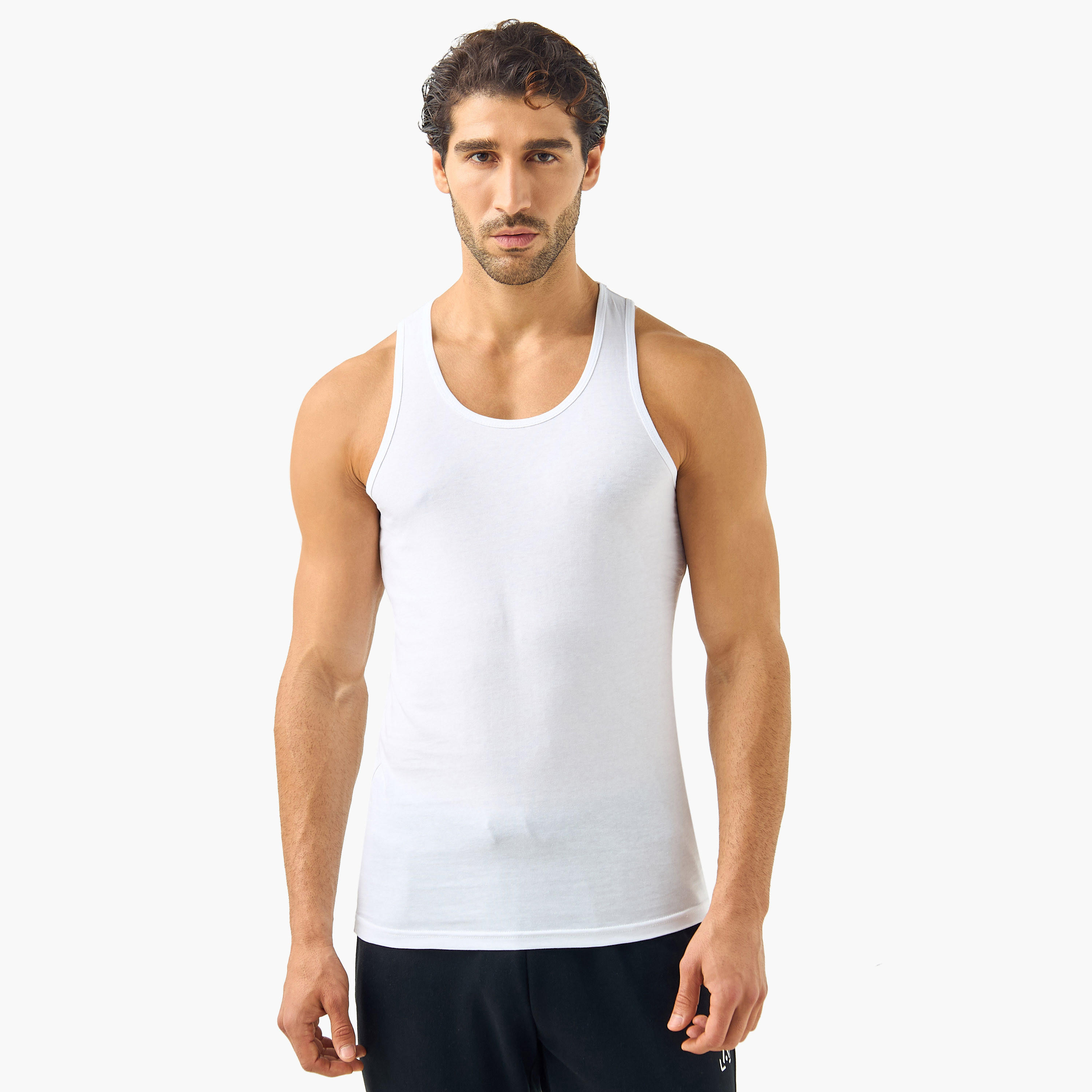 فيستات بياقة مستديرة - طقم 3 قطع-men-clothing-innerwear-vests-image-2