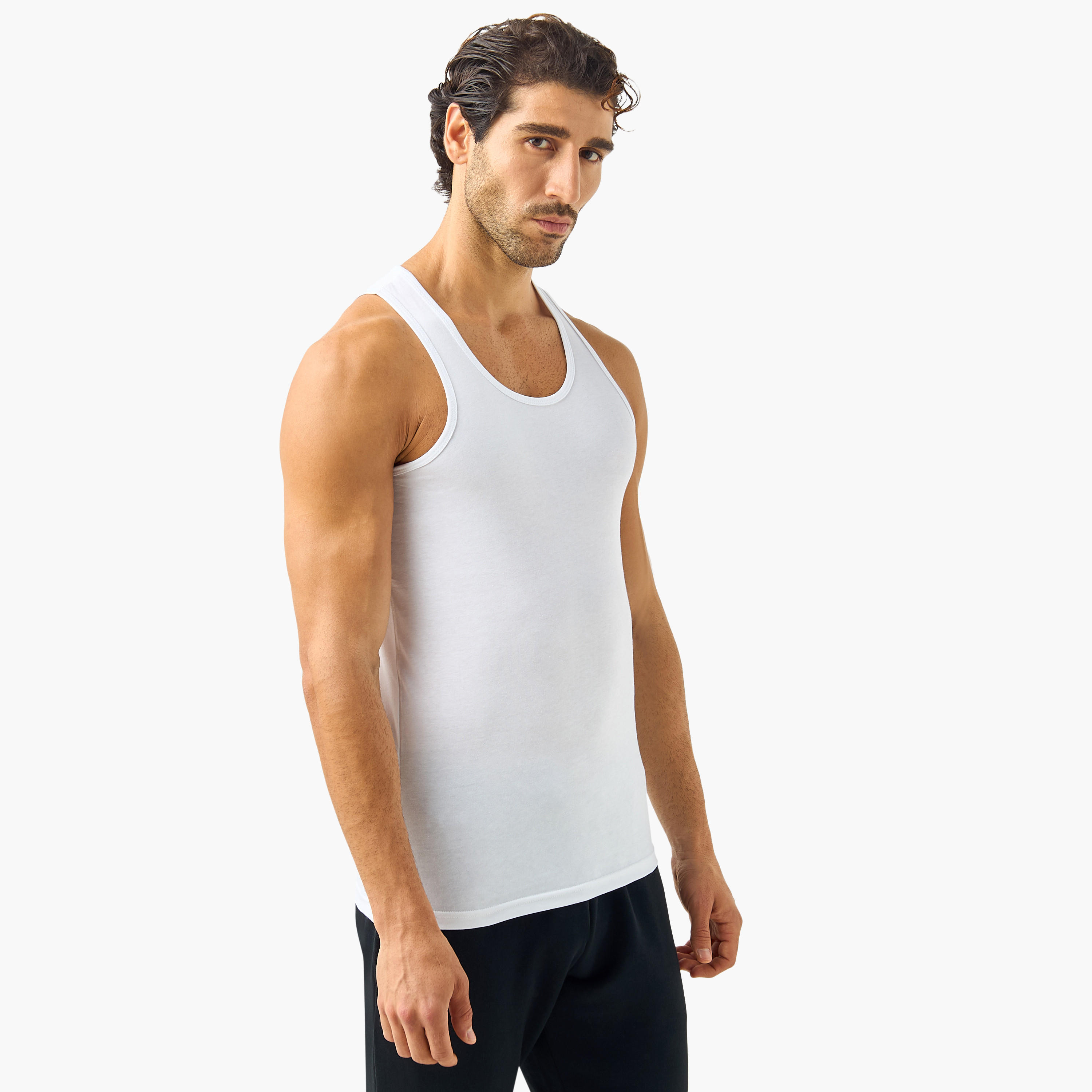فيستات بياقة مستديرة - طقم 3 قطع-men-clothing-innerwear-vests-image-4