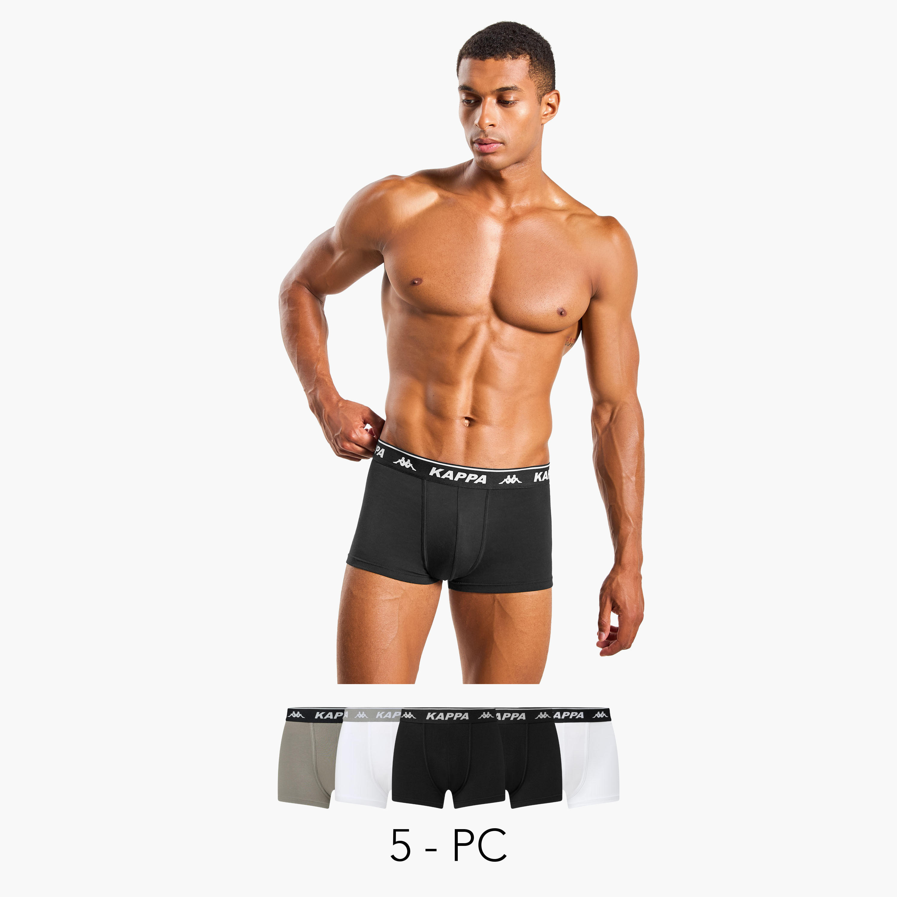 Set of 5 - Kappa Trunk Briefs with Elasticated Waistband-men-clothing-innerwear-underwear-image-1