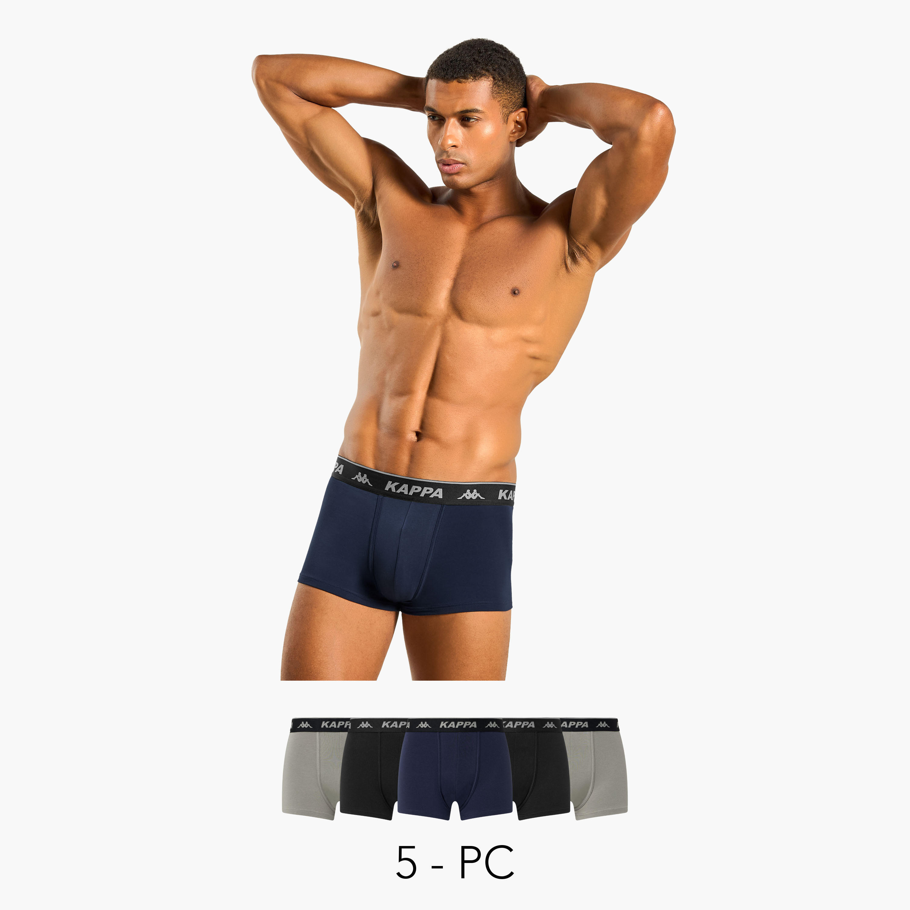 Set of 5 - Kappa Trunk Briefs with Elasticated Waistband-men-clothing-innerwear-underwear-image-1