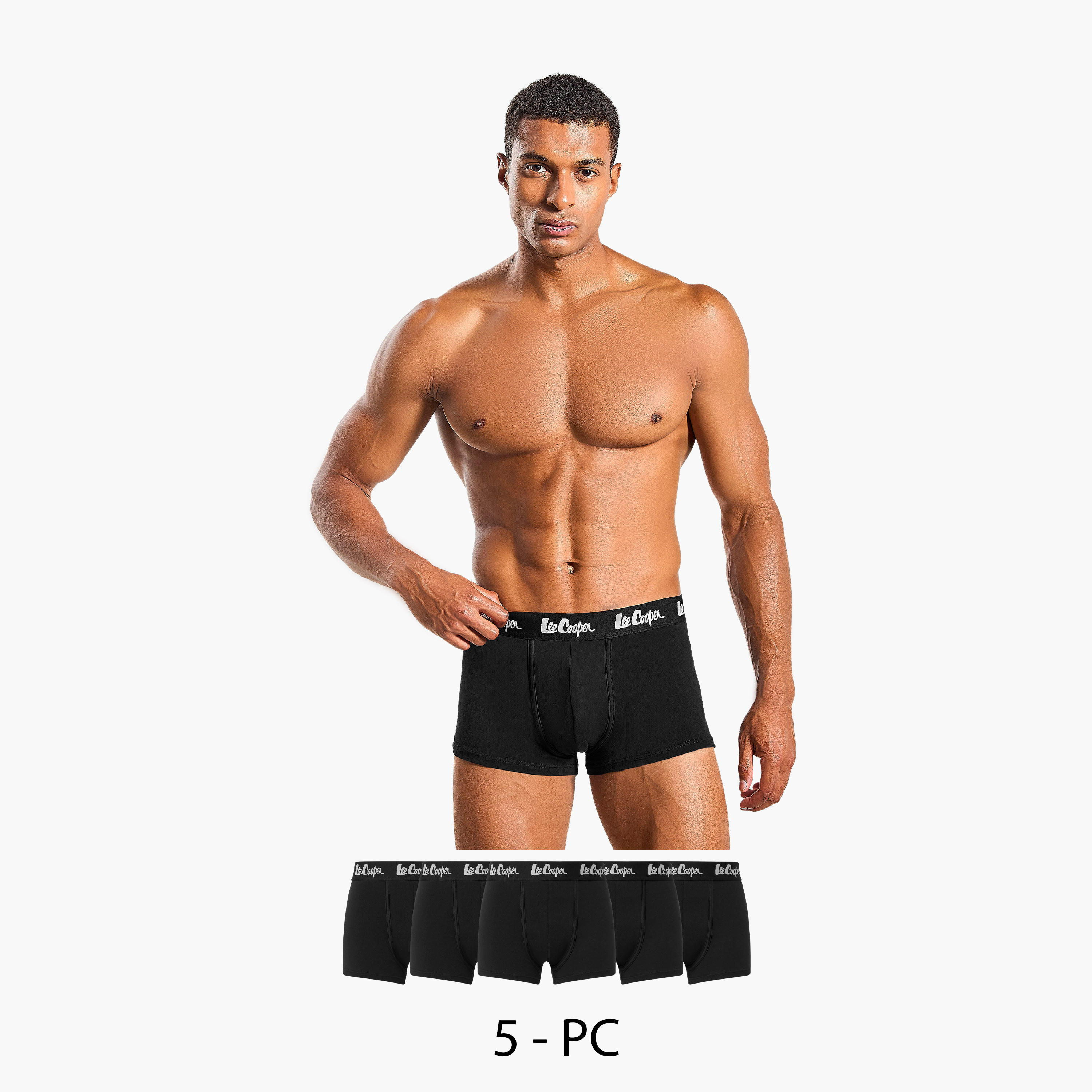 سراويل داخلية ترانك بخصر مطاطي من لي كوبر - طقم من 5 قطع-men-clothing-innerwear-underwear-image-1