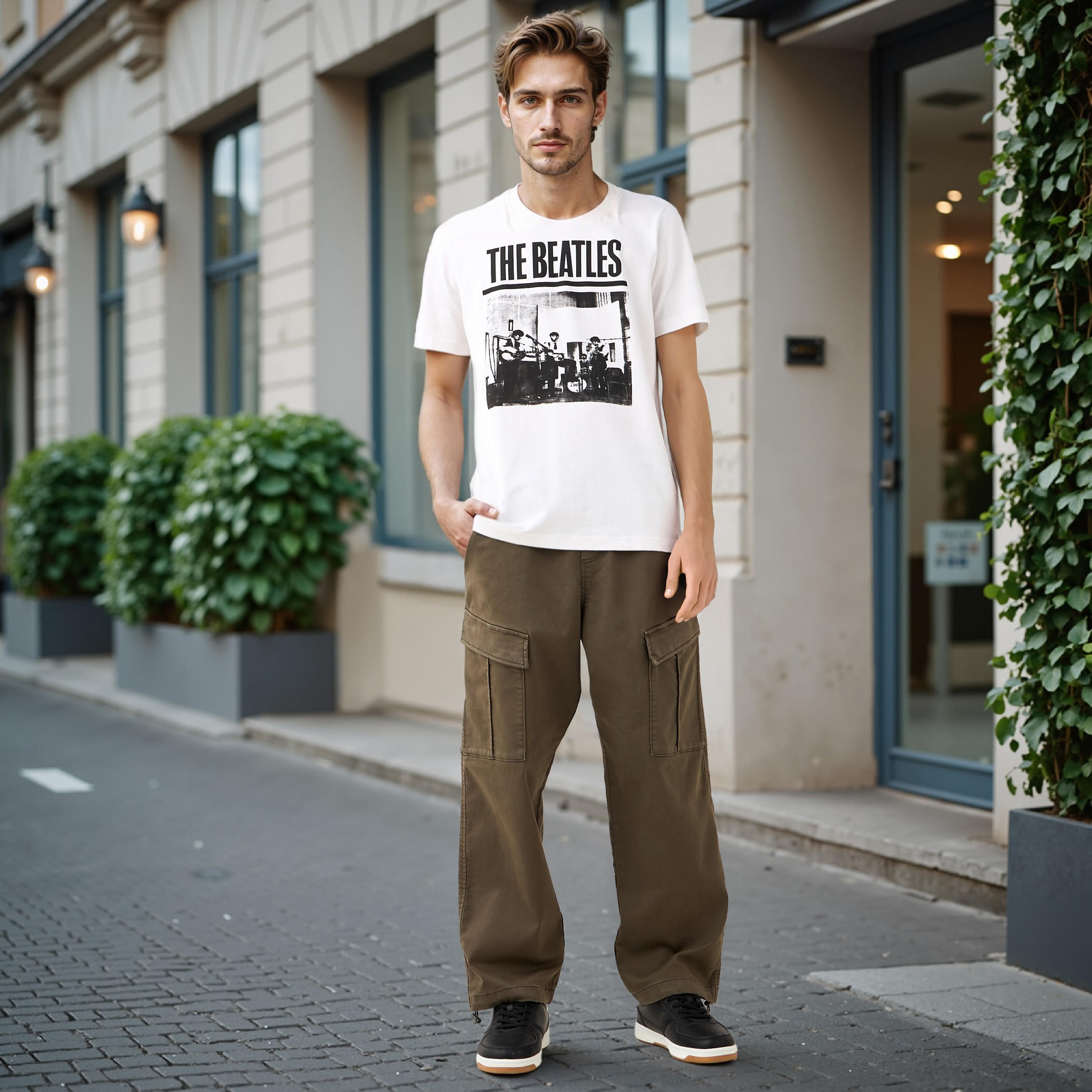 The Beatles Print T-shirt with Crew Neck and Short Sleeves-men-clothing-tshirtsandpolos-tshirts-image-2
