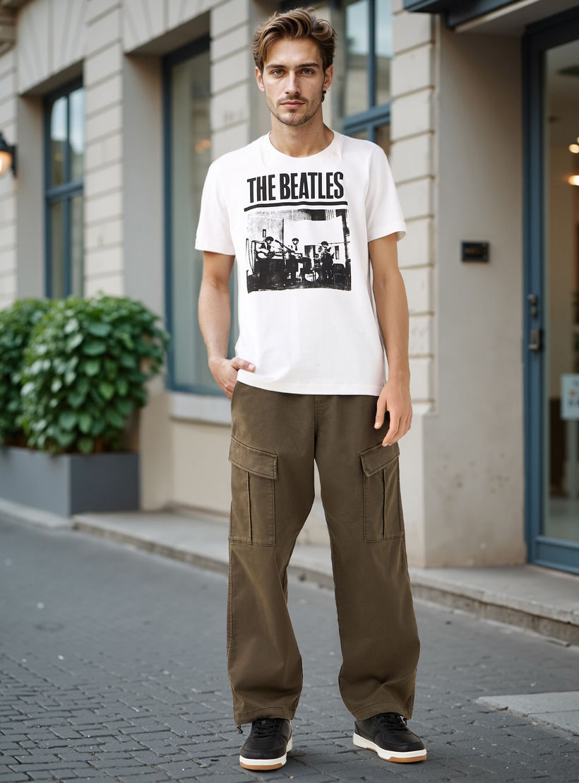 The Beatles Print T-shirt with Crew Neck and Short Sleeves-men-clothing-tshirtsandpolos-tshirts-image-2