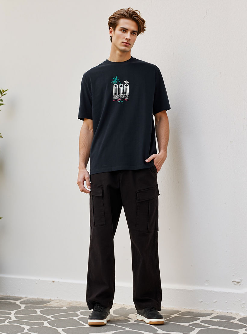 Squid Game Print T-shirt with Crew Neck and Short Sleeves-men-clothing-tshirtsandpolos-tshirts-image-2
