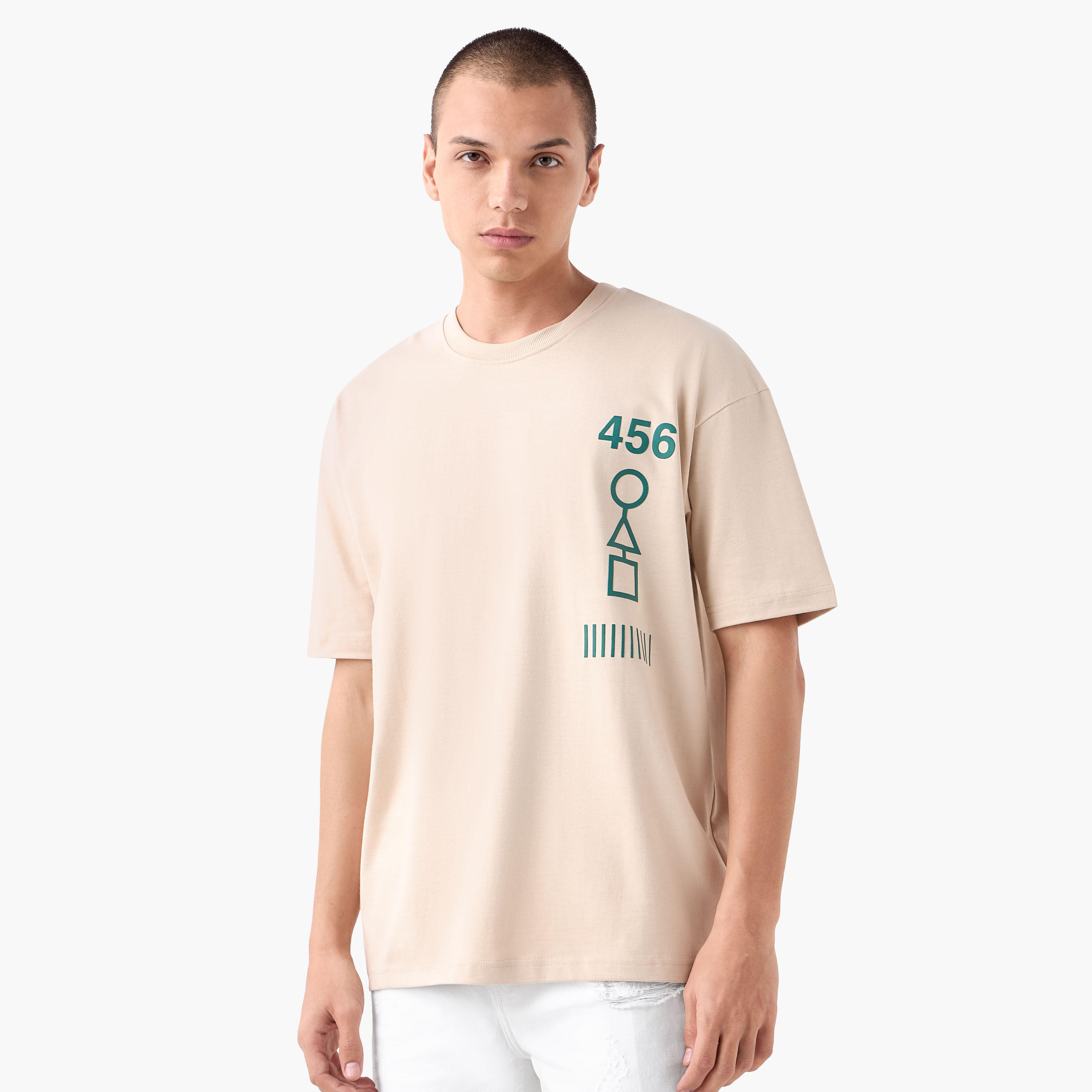Squid Game Print T-shirt with Crew Neck and Short Sleeves-men-clothing-tshirtsandpolos-tshirts-image-3