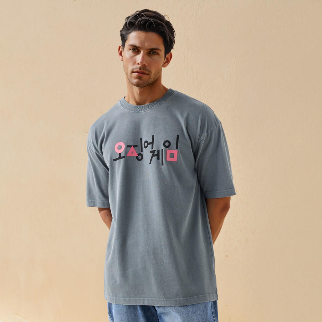 Squid Game Print T-shirt with Crew Neck and Short Sleeves-men-clothing-tshirtsandpolos-tshirts-image-1