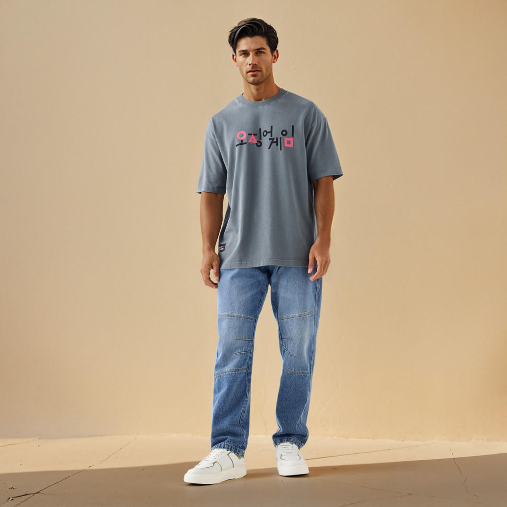 Squid Game Print T-shirt with Crew Neck and Short Sleeves-men-clothing-tshirtsandpolos-tshirts-image-2