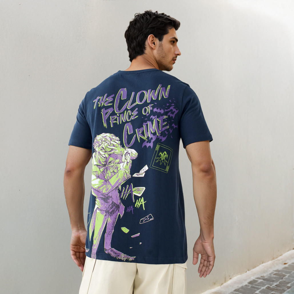 The Joker Print T-shirt with Crew Neck and Short Sleeves-men-clothing-tshirtsandpolos-tshirts-image-1