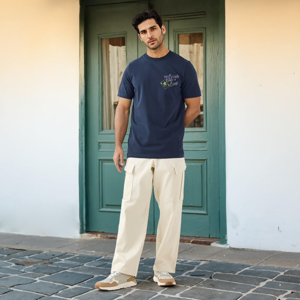 The Joker Print T-shirt with Crew Neck and Short Sleeves-men-clothing-tshirtsandpolos-tshirts-image-2