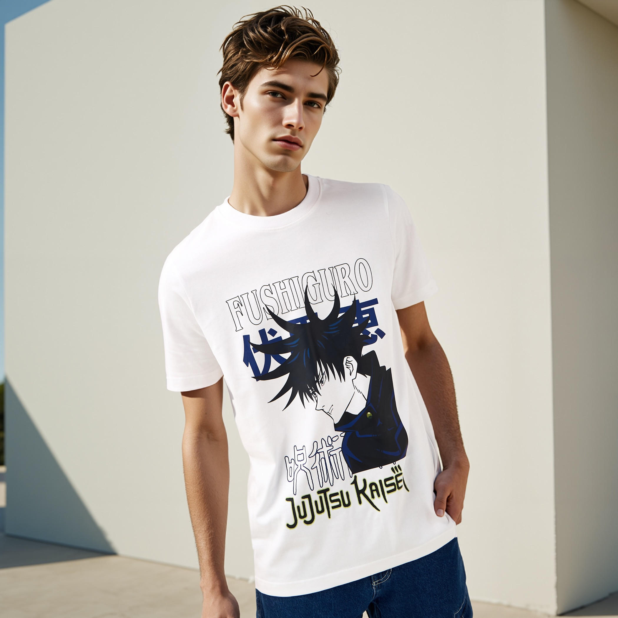 تيشيرت بياقة ضيقة وطبعات-men-clothing-tshirtsandpolos-tshirts-image-1